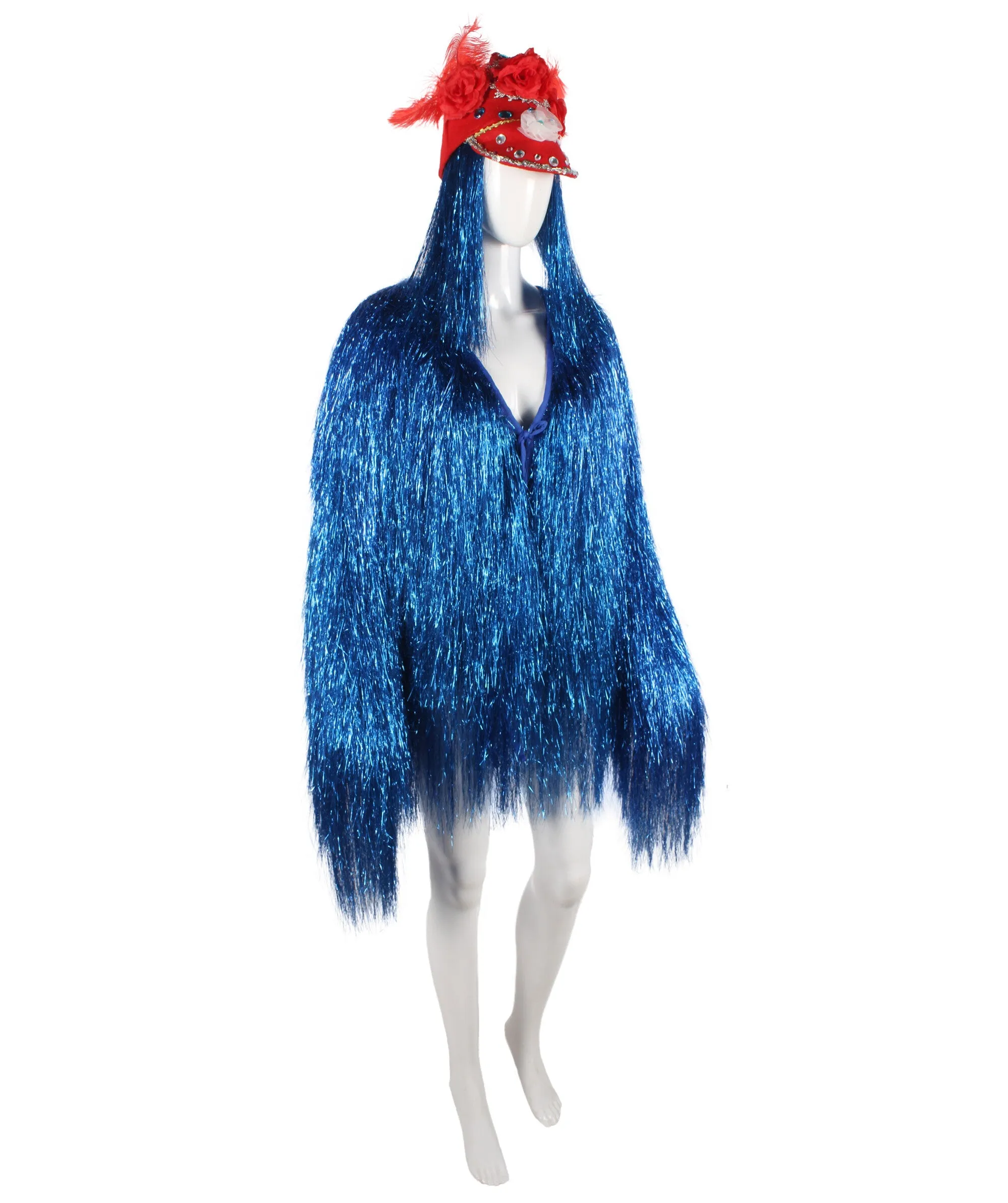 Pryzm All the Rave Tinsel Costume - Unisex Tinsel Jacket and Headpiece Multiple Color Option