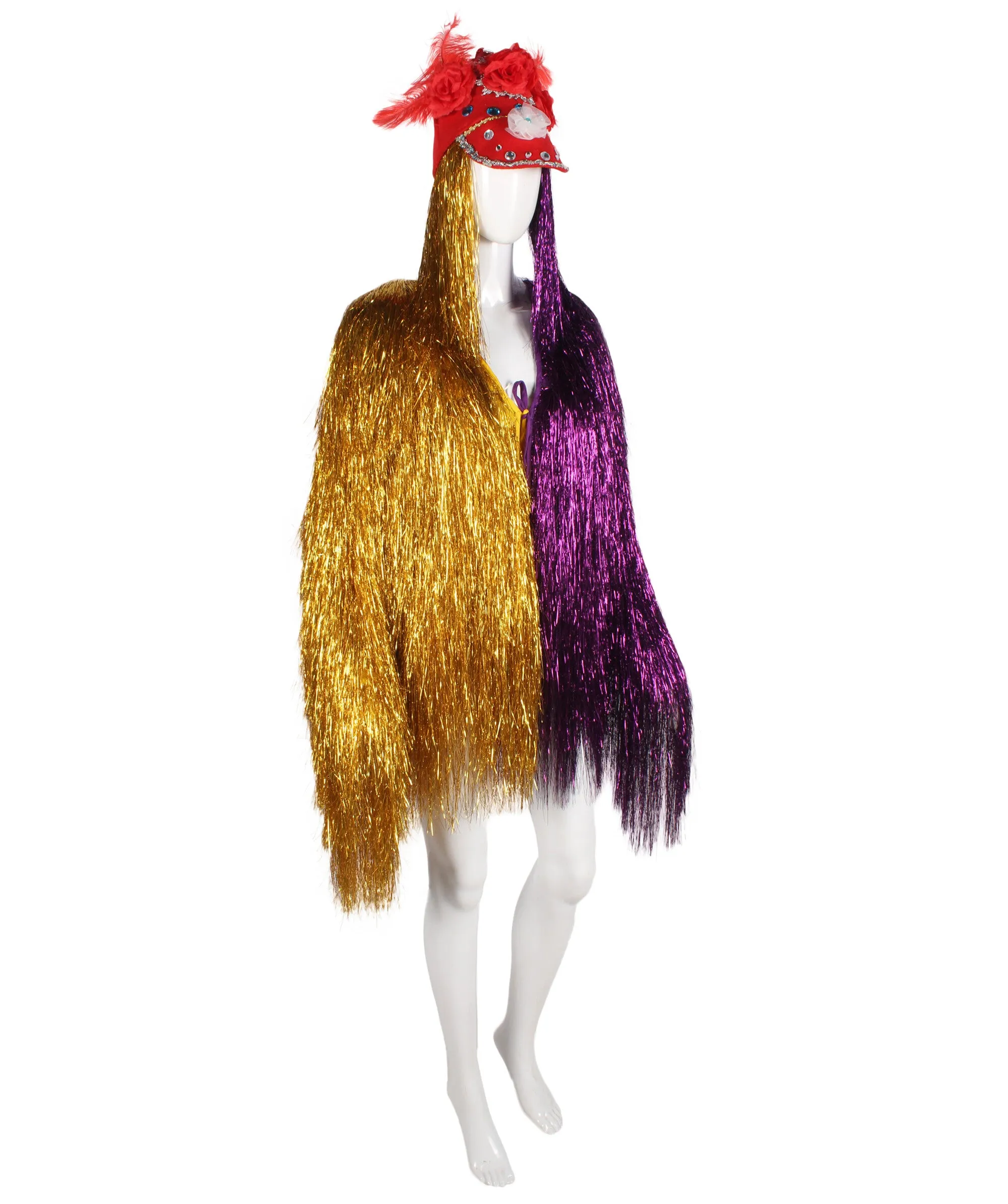 Pryzm All the Rave Tinsel Costume - Unisex Tinsel Jacket and Headpiece Multiple Color Option