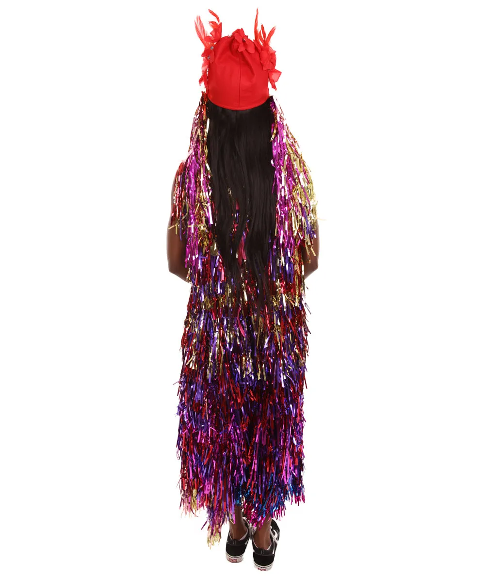 Pryzm All the Rave Tinsel Costume - Unisex Tinsel Jacket and Headpiece Multiple Color Option