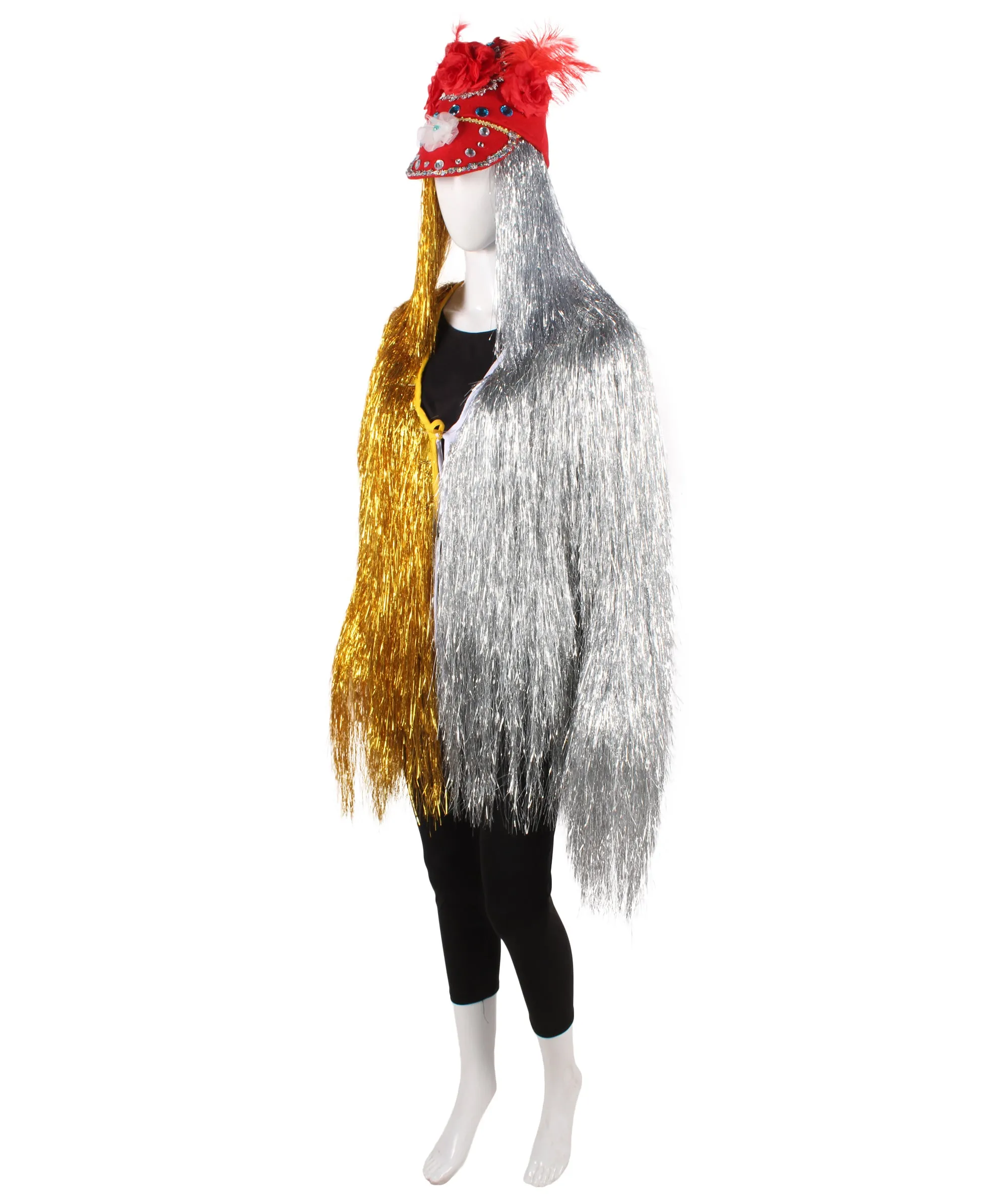 Pryzm All the Rave Tinsel Costume - Unisex Tinsel Jacket and Headpiece Multiple Color Option