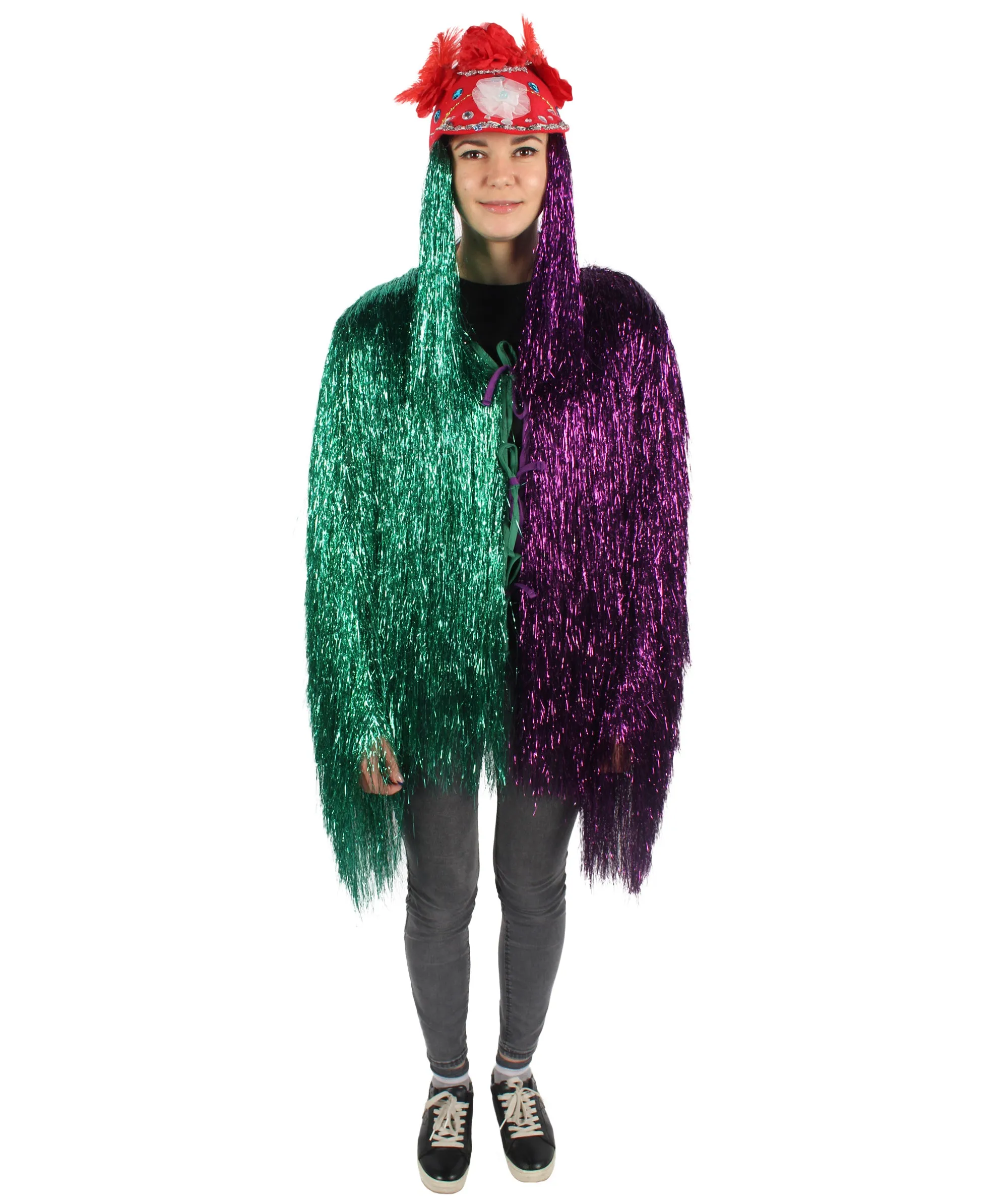 Pryzm All the Rave Tinsel Costume - Unisex Tinsel Jacket and Headpiece Multiple Color Option