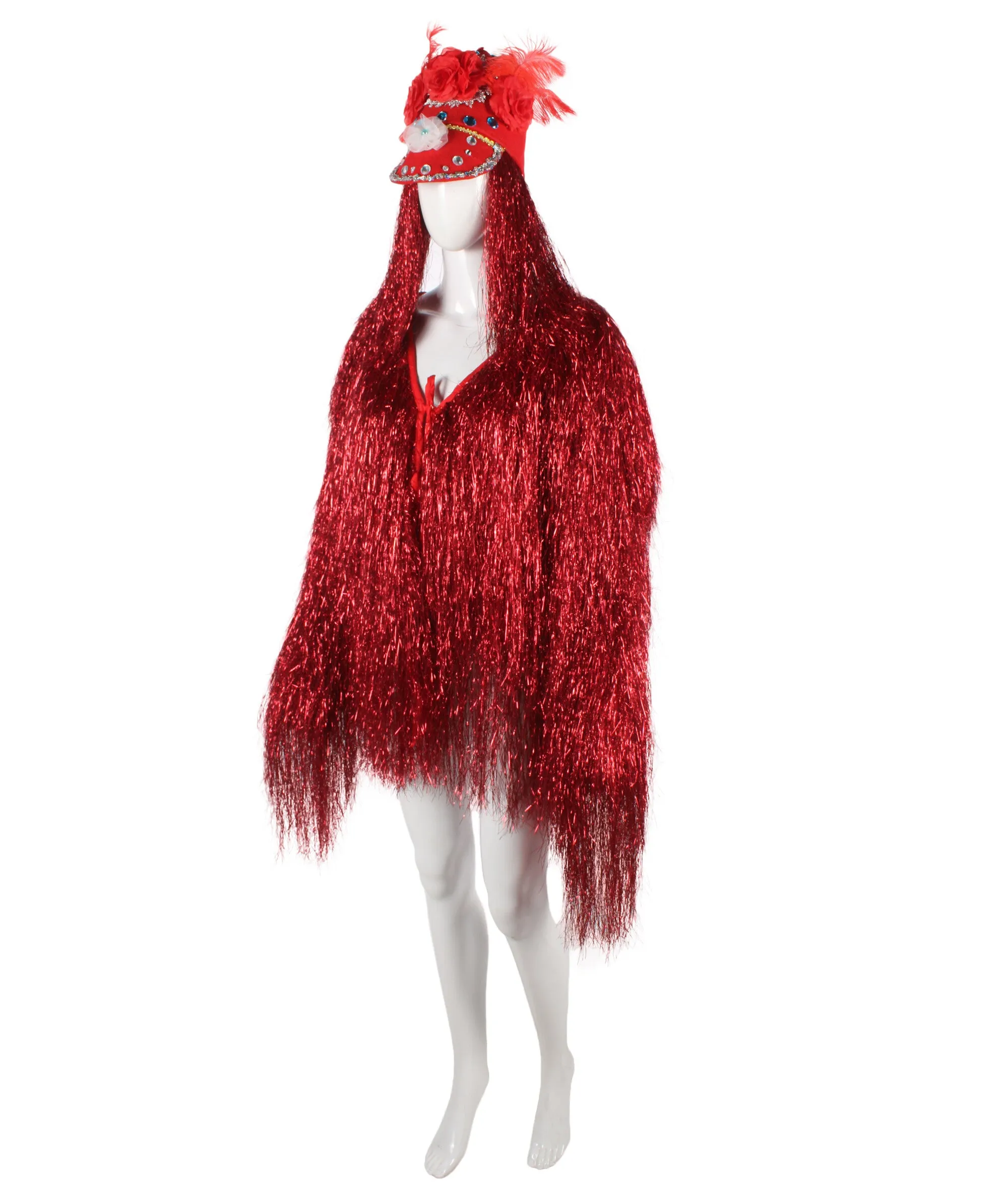 Pryzm All the Rave Tinsel Costume - Unisex Tinsel Jacket and Headpiece Multiple Color Option