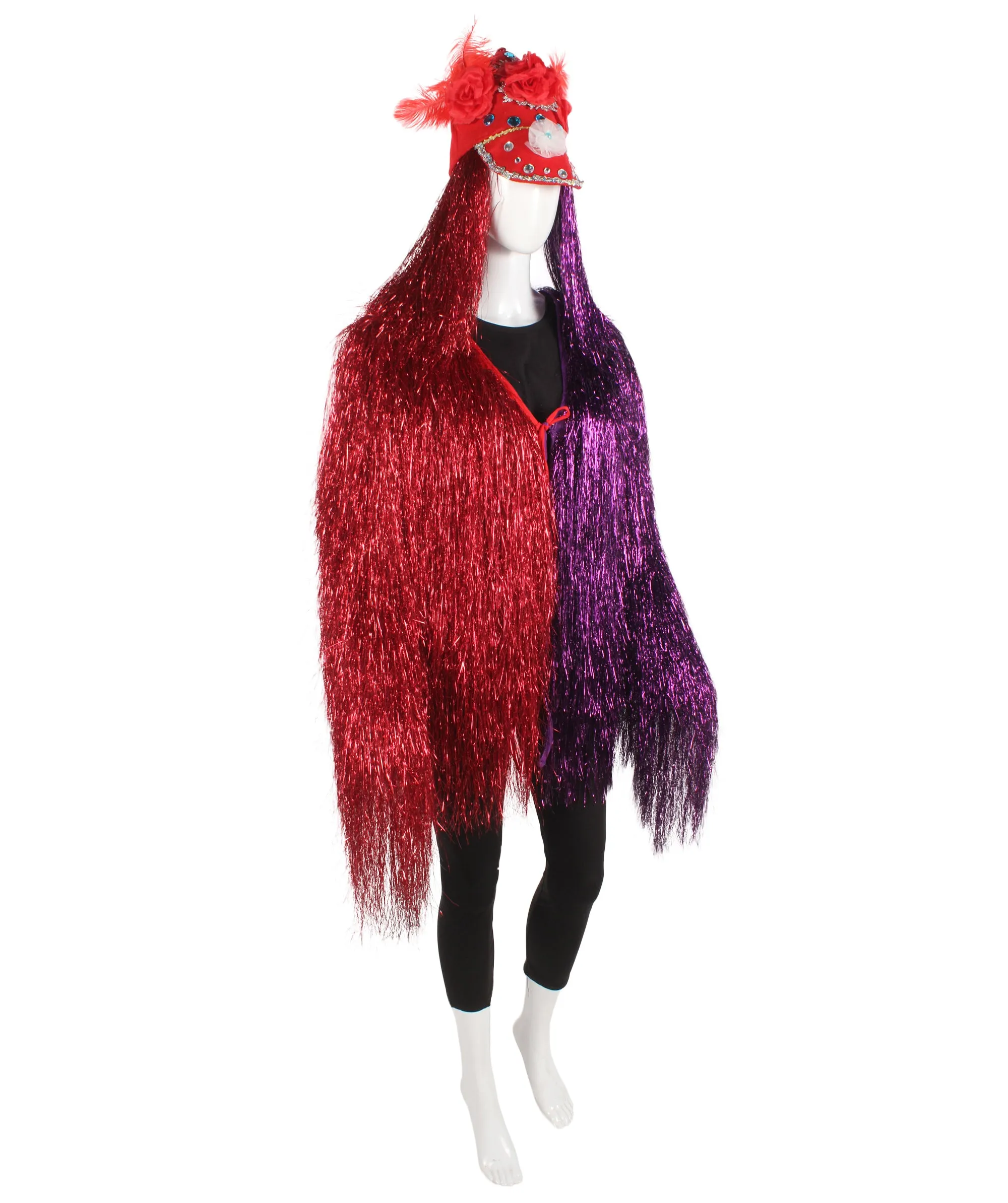 Pryzm All the Rave Tinsel Costume - Unisex Tinsel Jacket and Headpiece Multiple Color Option