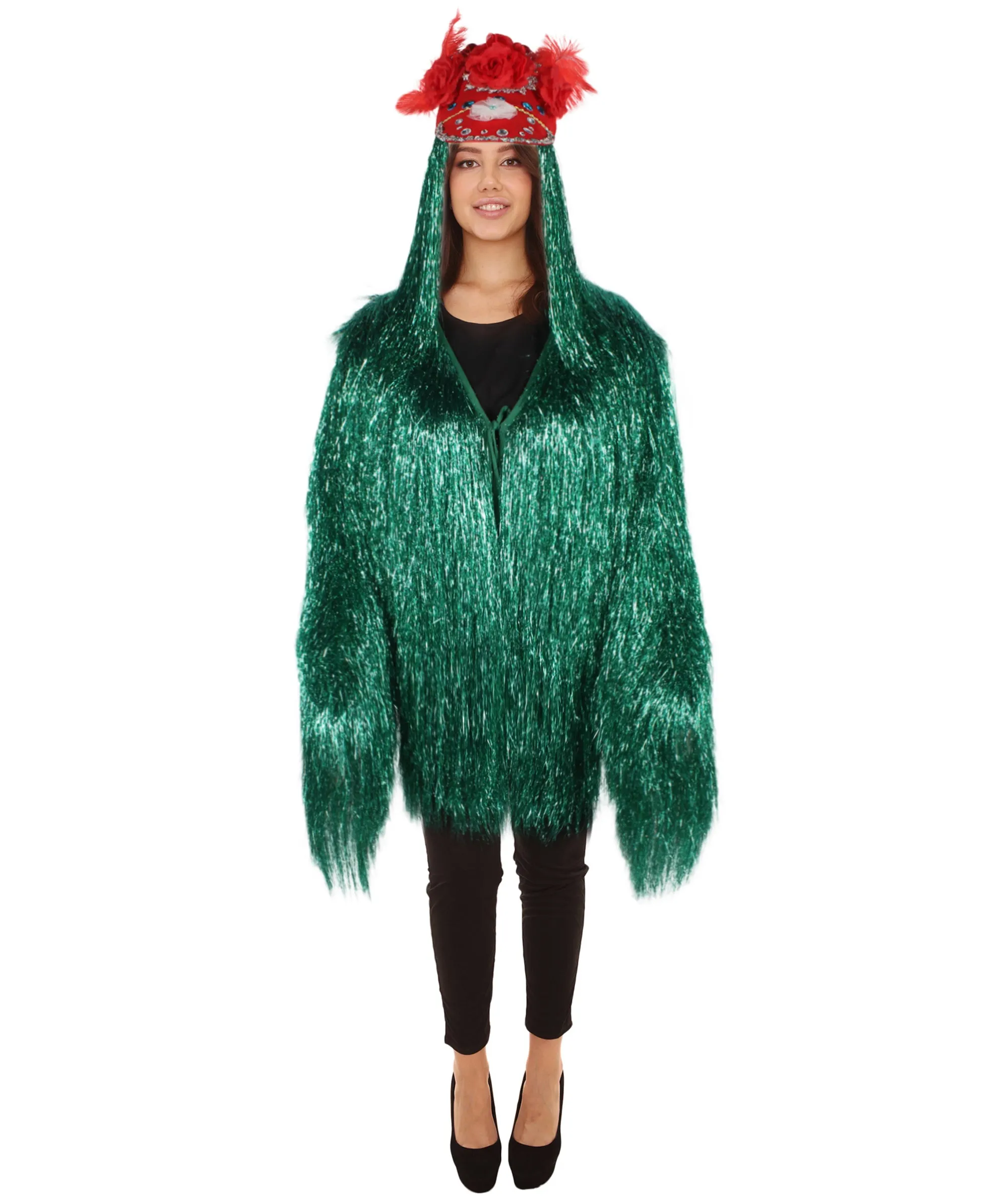 Pryzm All the Rave Tinsel Costume - Unisex Tinsel Jacket and Headpiece Multiple Color Option