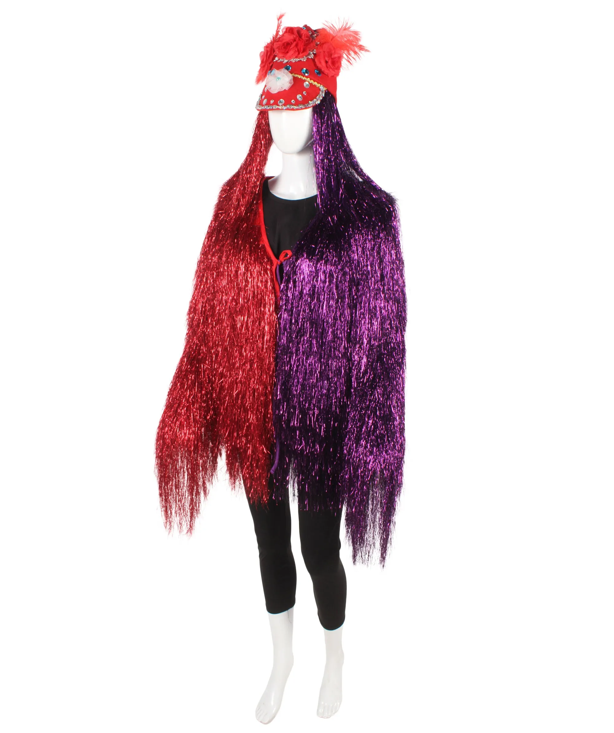 Pryzm All the Rave Tinsel Costume - Unisex Tinsel Jacket and Headpiece Multiple Color Option