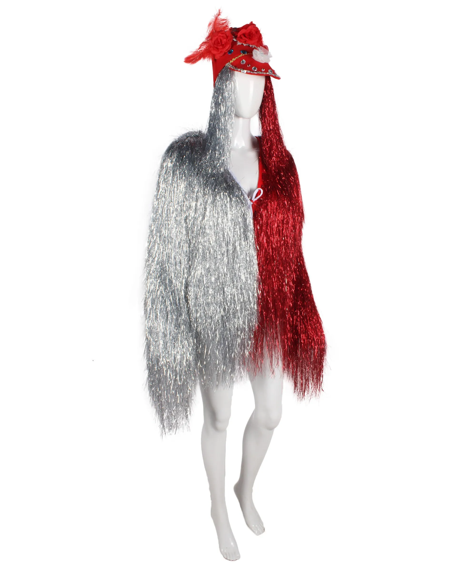 Pryzm All the Rave Tinsel Costume - Unisex Tinsel Jacket and Headpiece Multiple Color Option