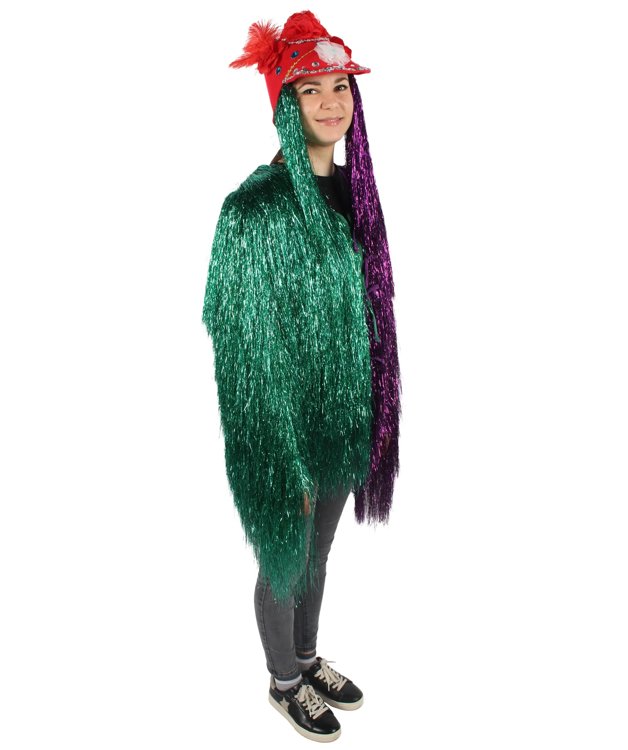 Pryzm All the Rave Tinsel Costume - Unisex Tinsel Jacket and Headpiece Multiple Color Option