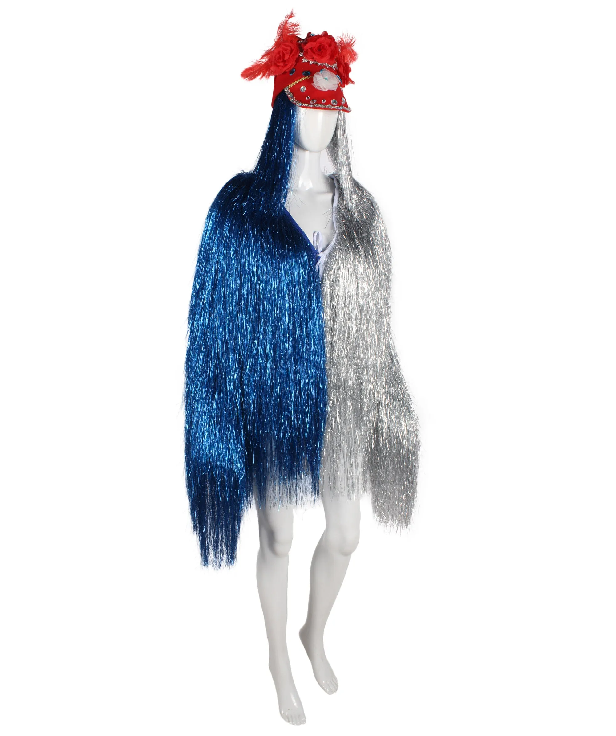 Pryzm All the Rave Tinsel Costume - Unisex Tinsel Jacket and Headpiece Multiple Color Option