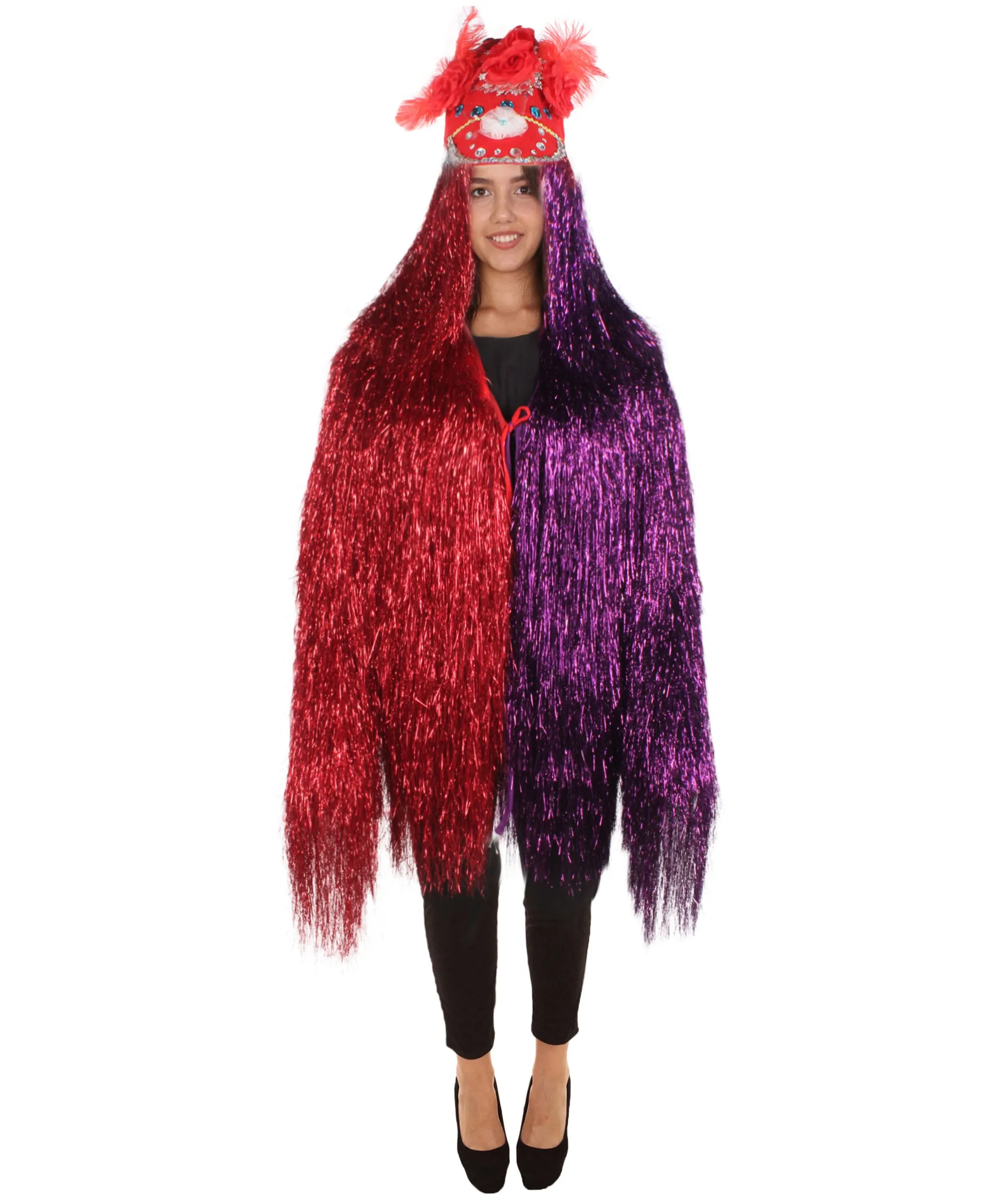 Pryzm All the Rave Tinsel Costume - Unisex Tinsel Jacket and Headpiece Multiple Color Option