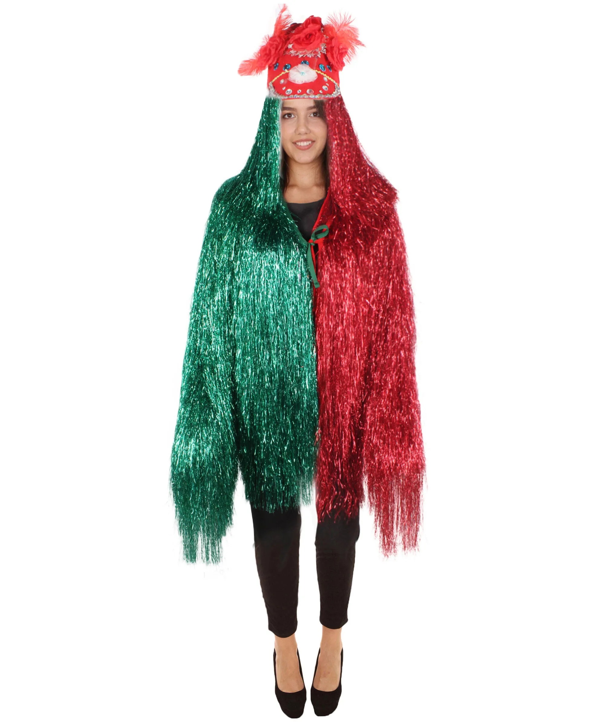 Pryzm All the Rave Tinsel Costume - Unisex Tinsel Jacket and Headpiece Multiple Color Option