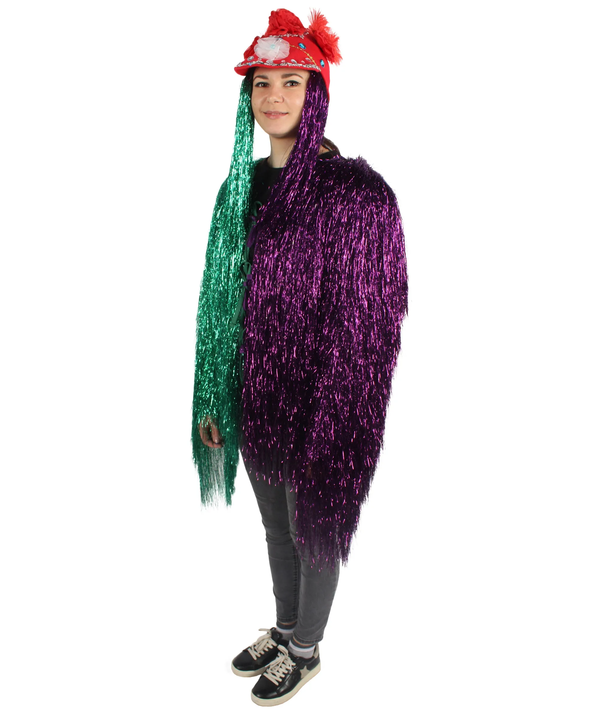 Pryzm All the Rave Tinsel Costume - Unisex Tinsel Jacket and Headpiece Multiple Color Option