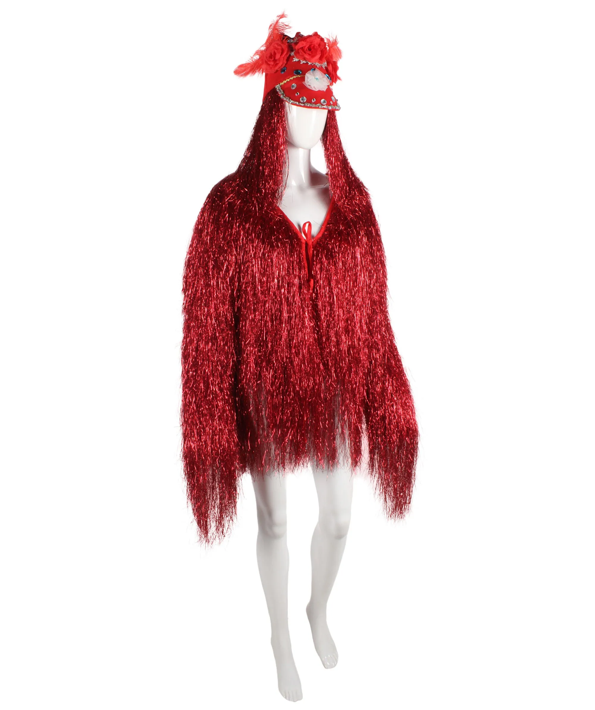 Pryzm All the Rave Tinsel Costume - Unisex Tinsel Jacket and Headpiece Multiple Color Option