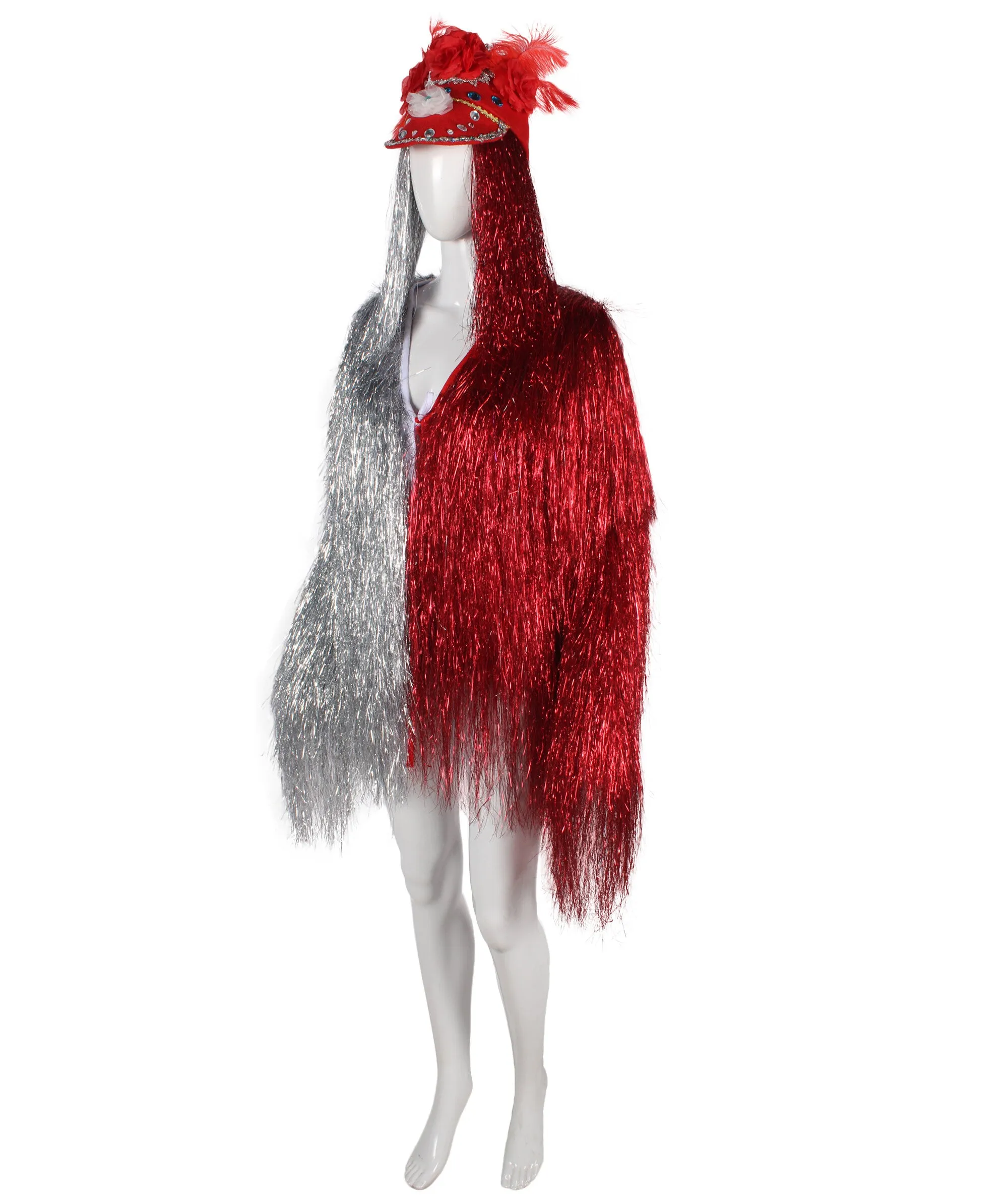 Pryzm All the Rave Tinsel Costume - Unisex Tinsel Jacket and Headpiece Multiple Color Option