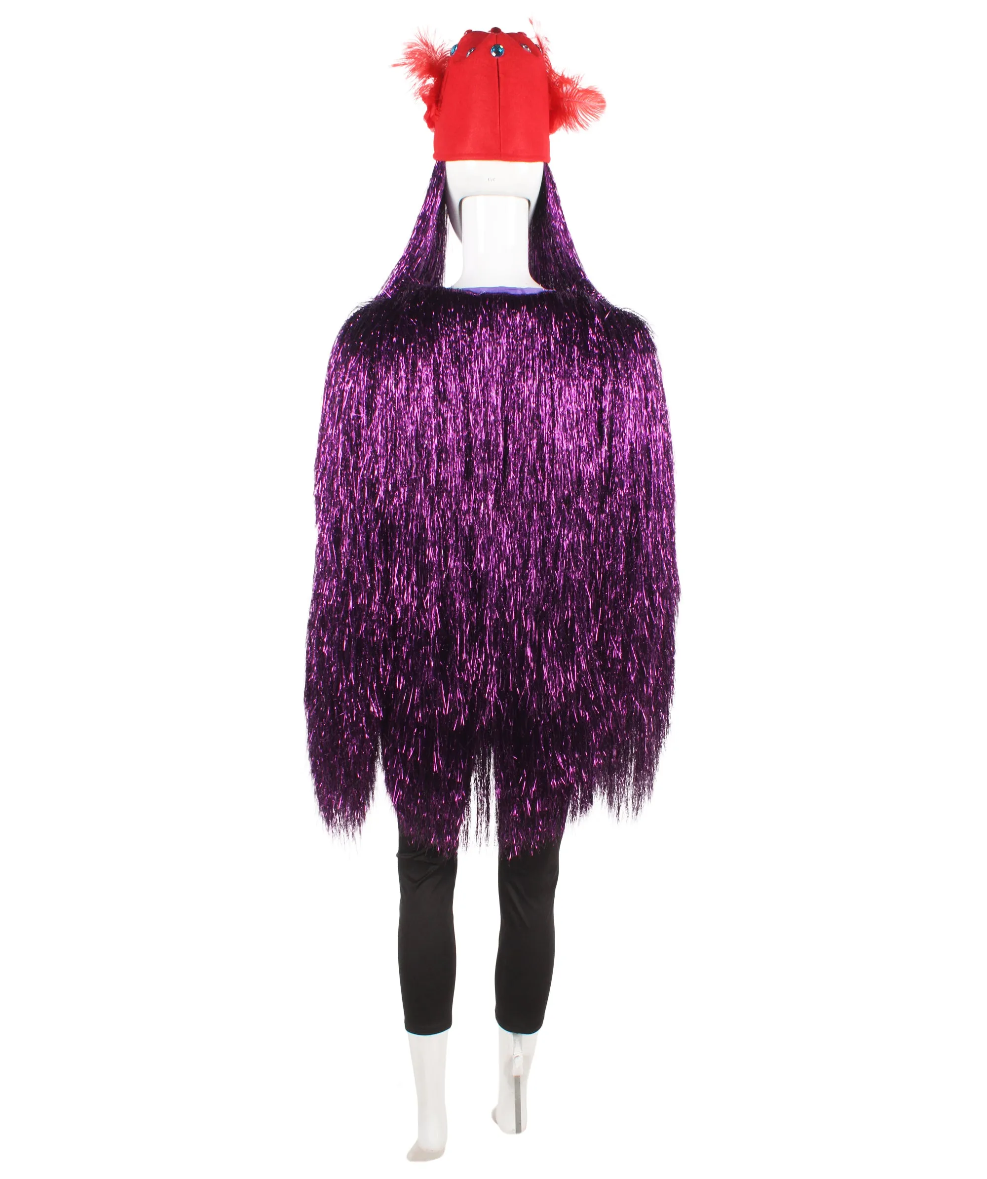 Pryzm All the Rave Tinsel Costume - Unisex Tinsel Jacket and Headpiece Multiple Color Option