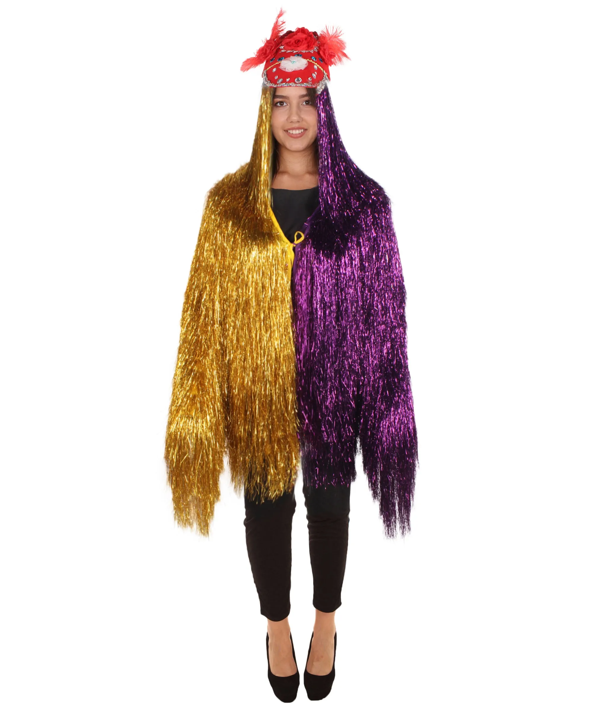 Pryzm All the Rave Tinsel Costume - Unisex Tinsel Jacket and Headpiece Multiple Color Option