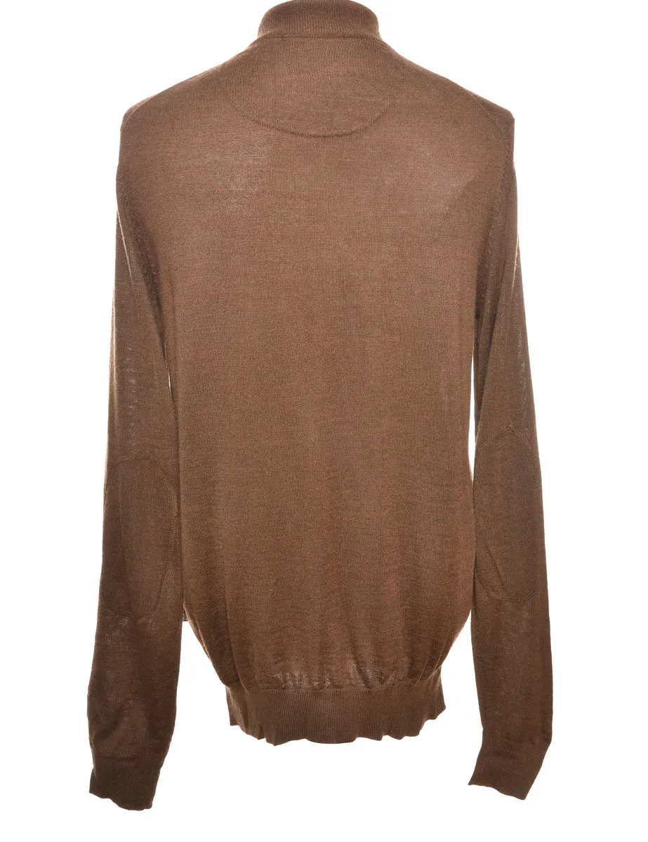 Quarter-Zip Brown Jumper - S