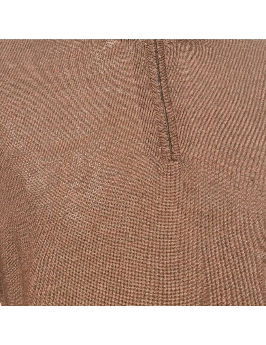 Quarter-Zip Brown Jumper - S