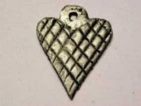 Quilted Heart Genuine American Pewter Charm