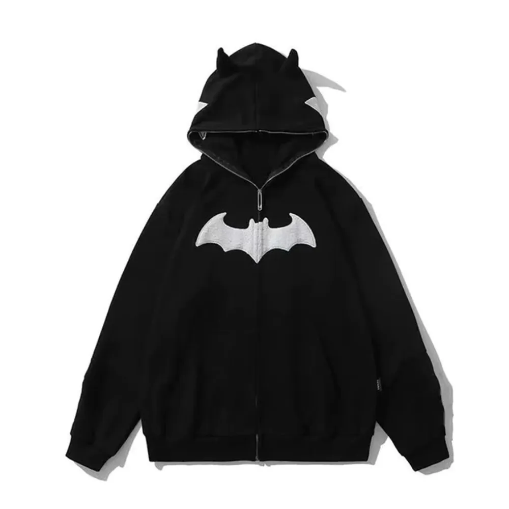 "Dark Goth Bat Embroidery" Hoodie