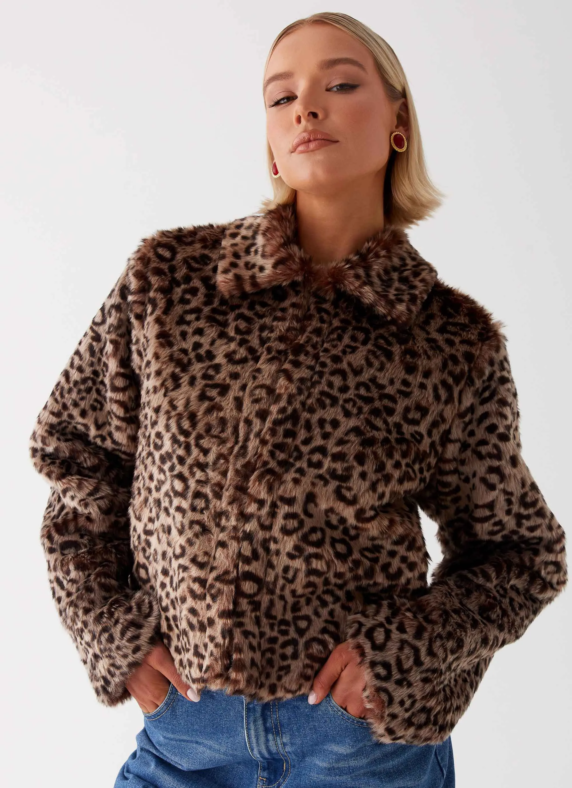 Raleigh Fur Jacket - Leopard