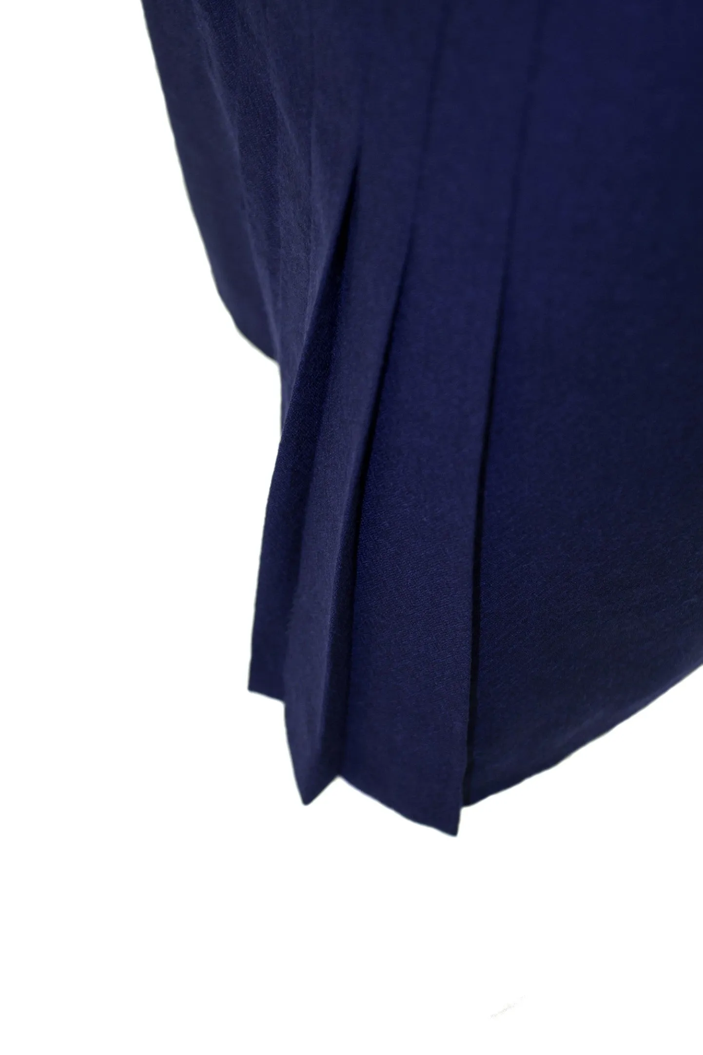 RANUNCULUS NAVY BLUE PENCIL SKIRT WITH PLEATED DETAIL