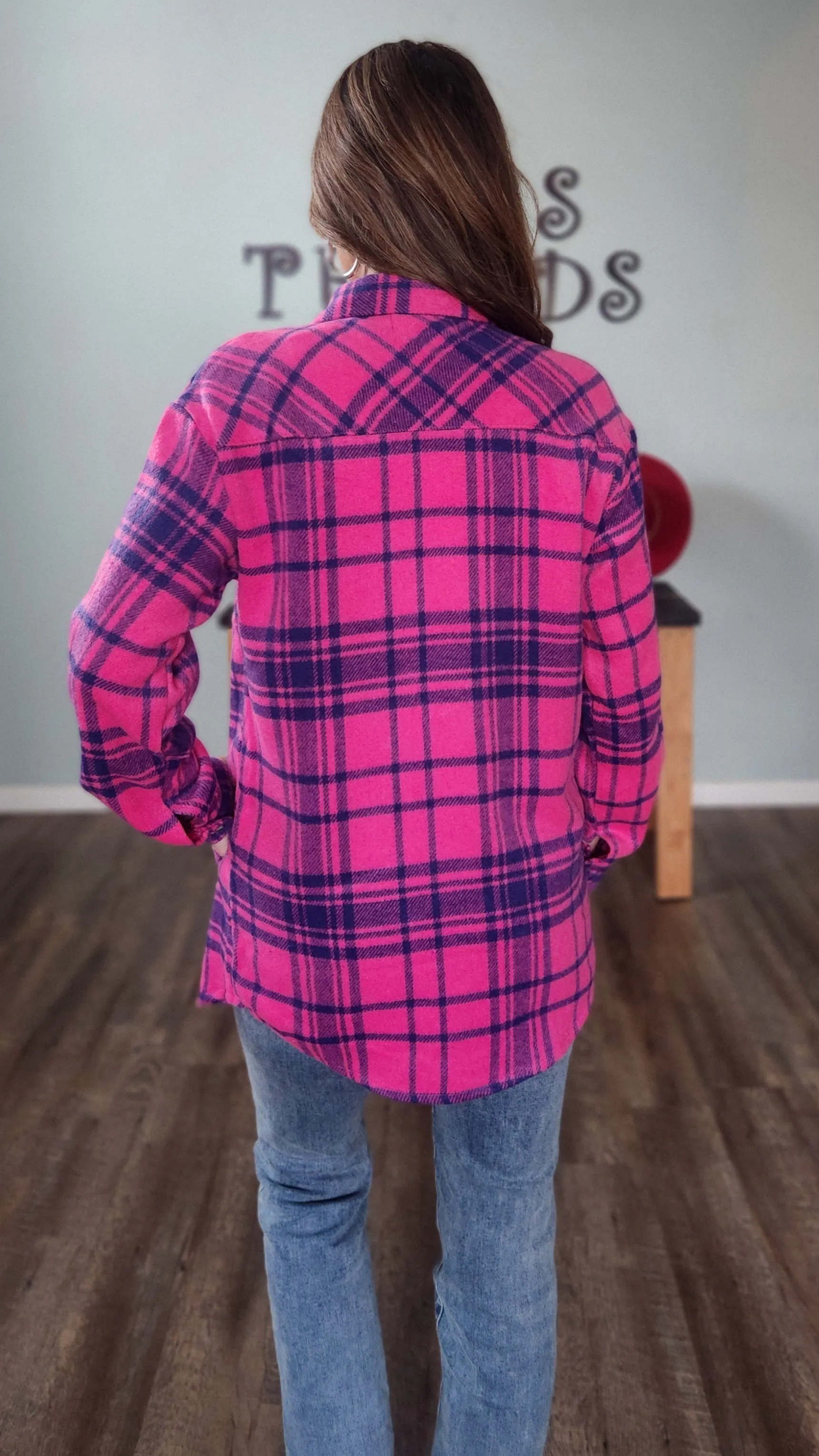 Reasons To Love This Shacket-Fuchsia/Navy