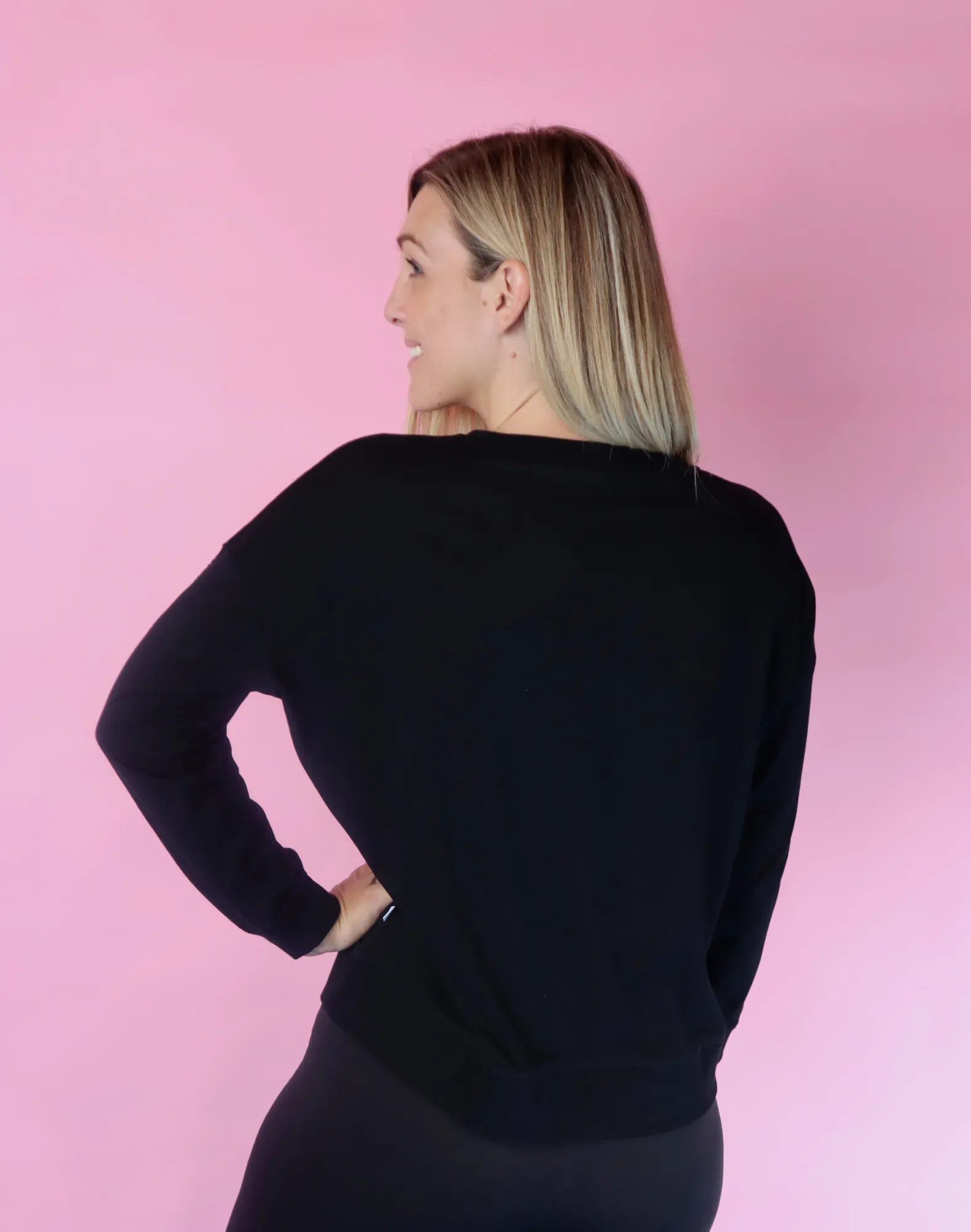 Relove ** Maternity Top - Grace Crew Neck Jumper Black