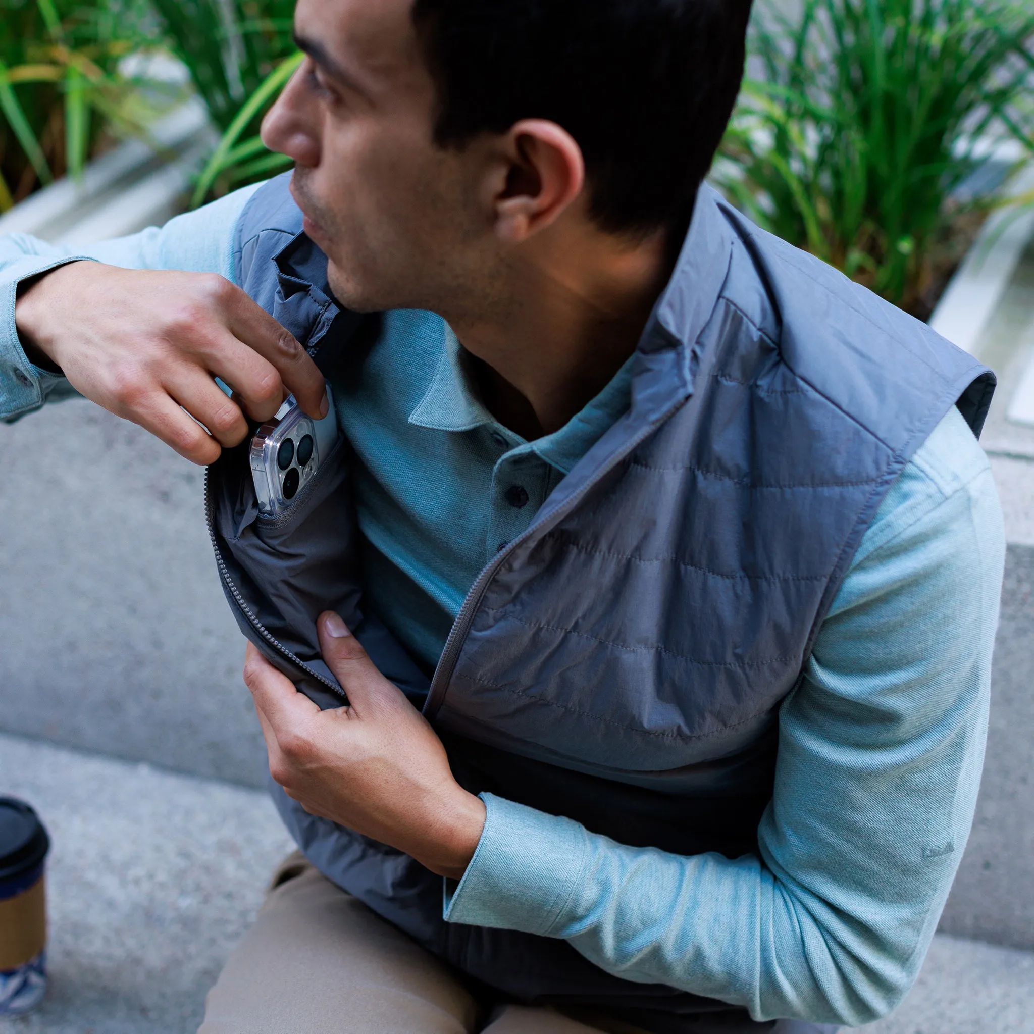 Reversible Insulated Vest in Black