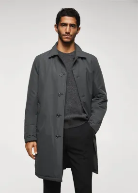 Reversible wool trench coat