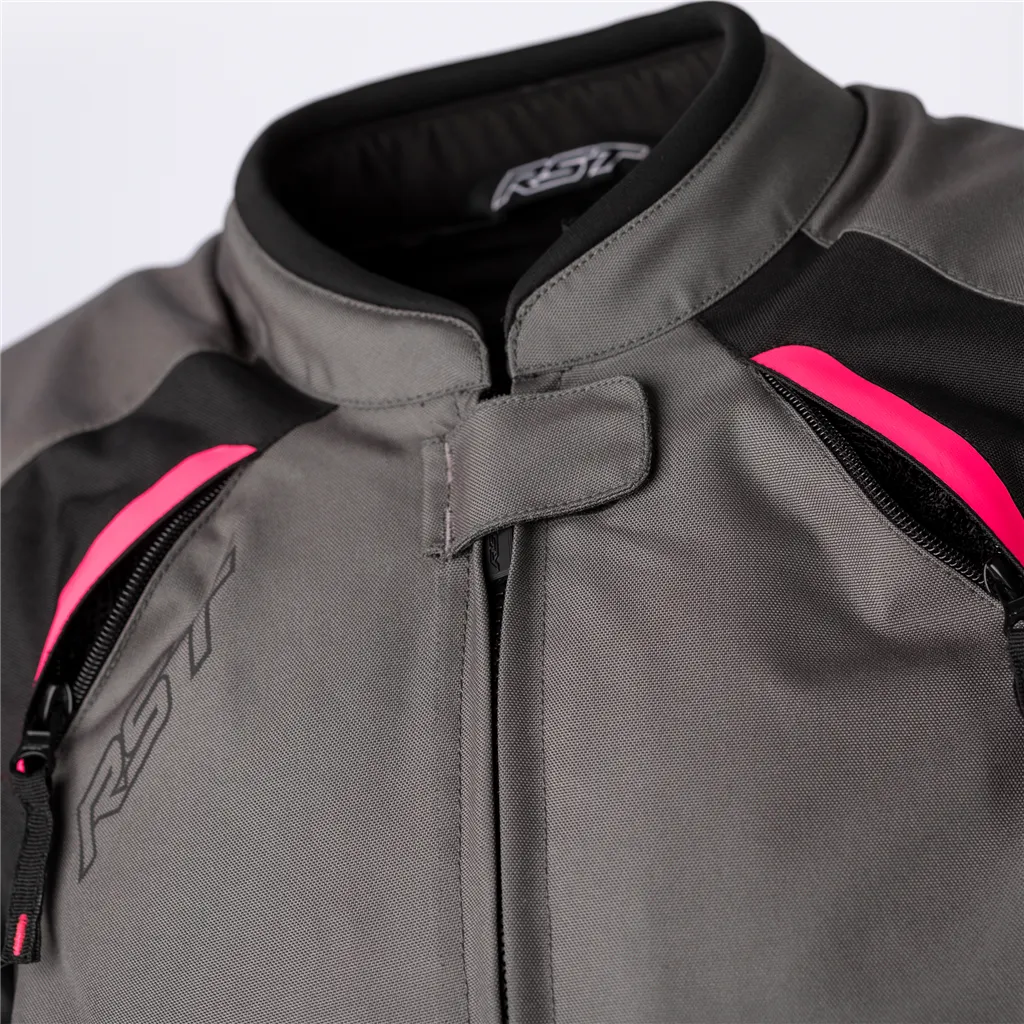 RST Ava CE Ladies Textile Jacket in Grey/Black/Neon Pink