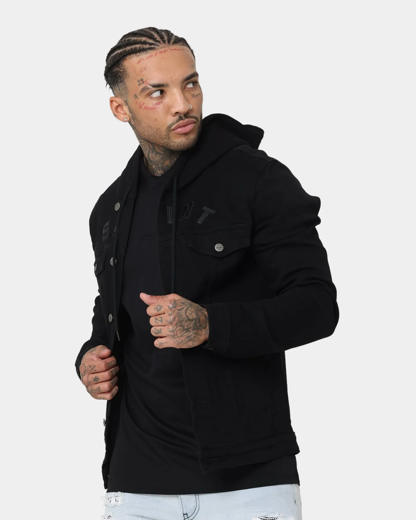 Saint Morta London Hooded Denim Jacket V2 Black/Black