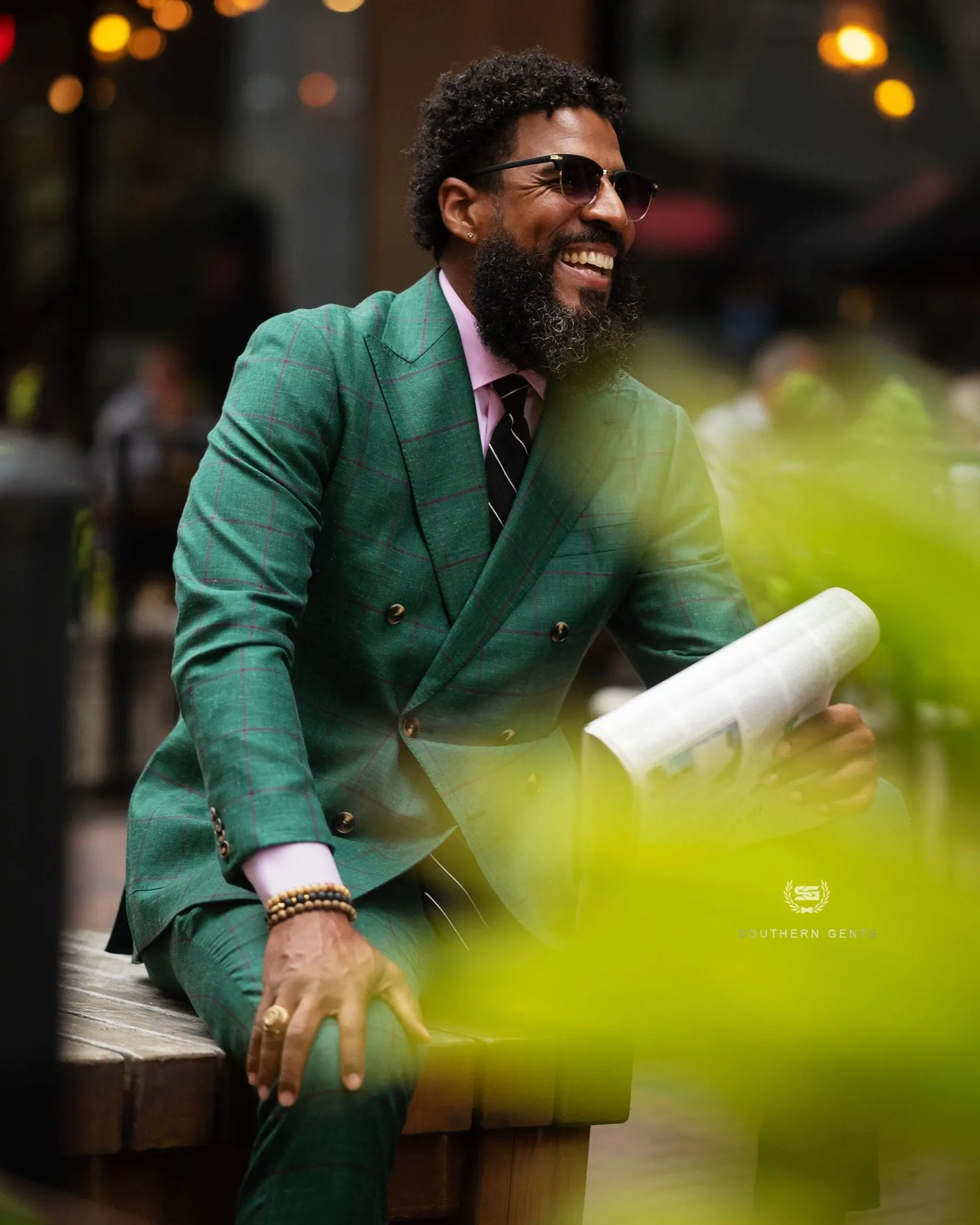 SG Double Breasted Blazer – Green Window Pane