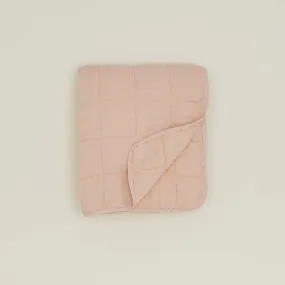 Simple Linen Quilted Throw - Blush