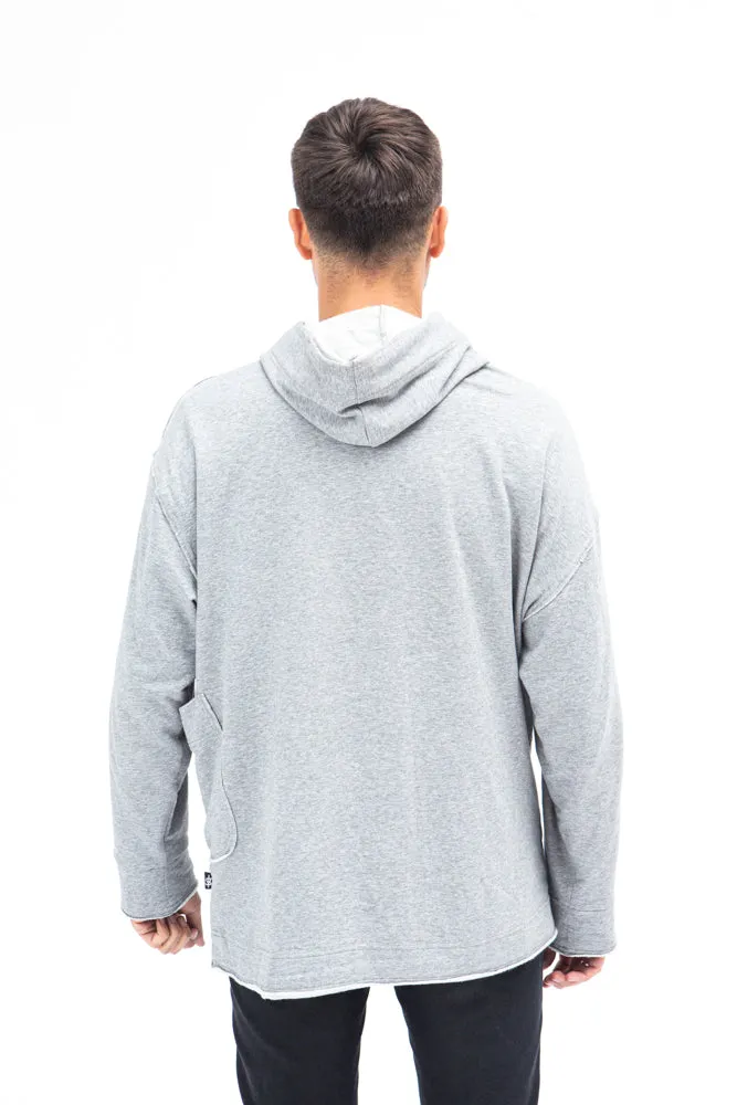 Sofa Killer warm light grey men long hoodie with white SK logo