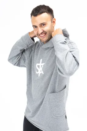 Sofa Killer warm light grey men long hoodie with white SK logo