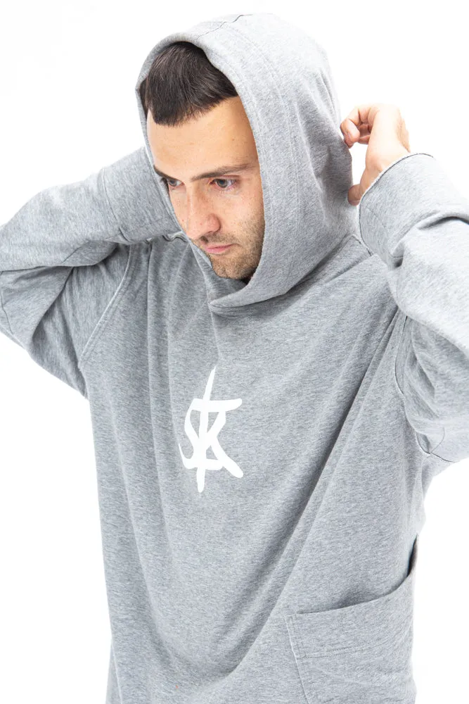 Sofa Killer warm light grey men long hoodie with white SK logo