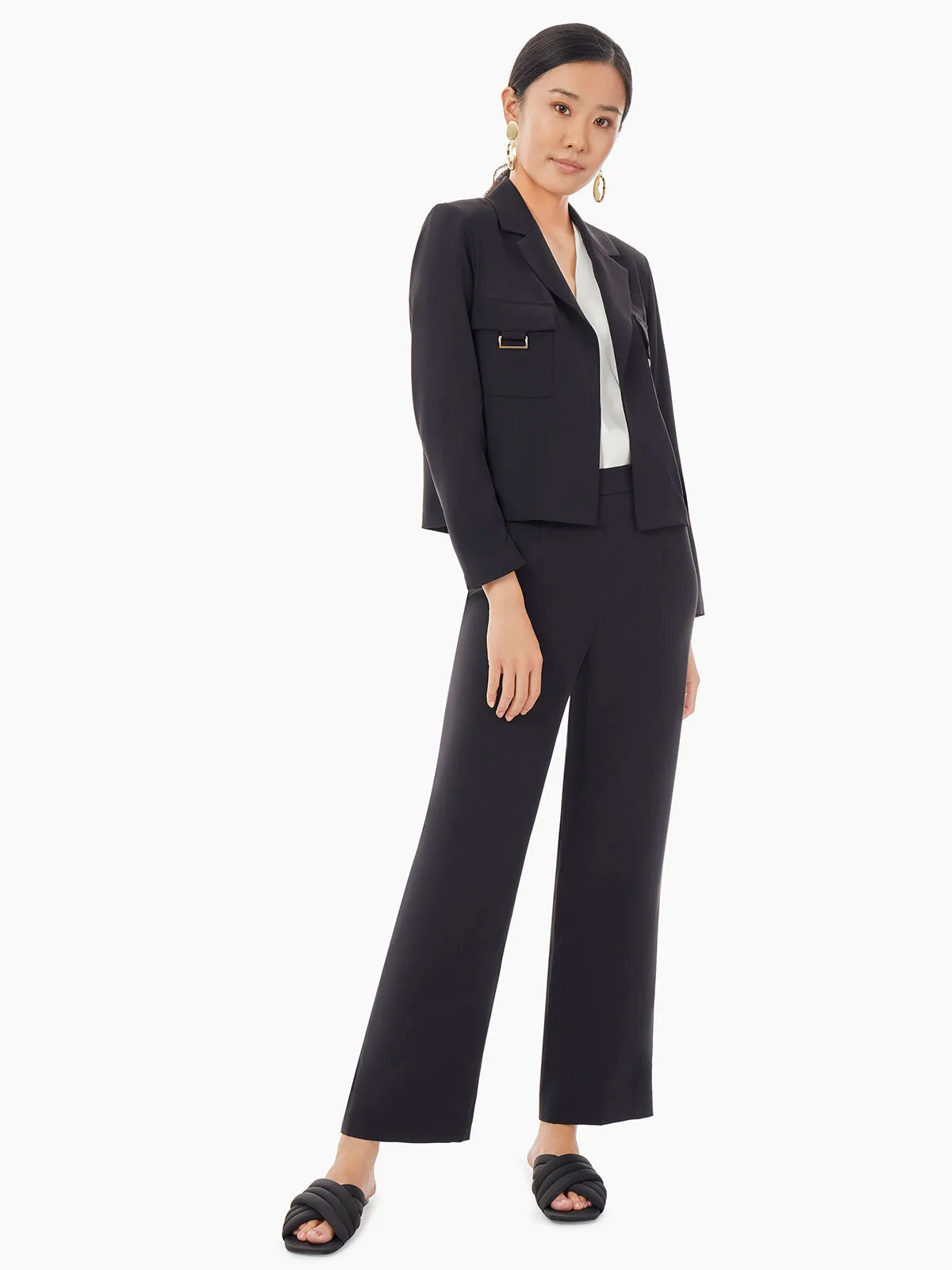 Soft Crepe Cropped Blazer