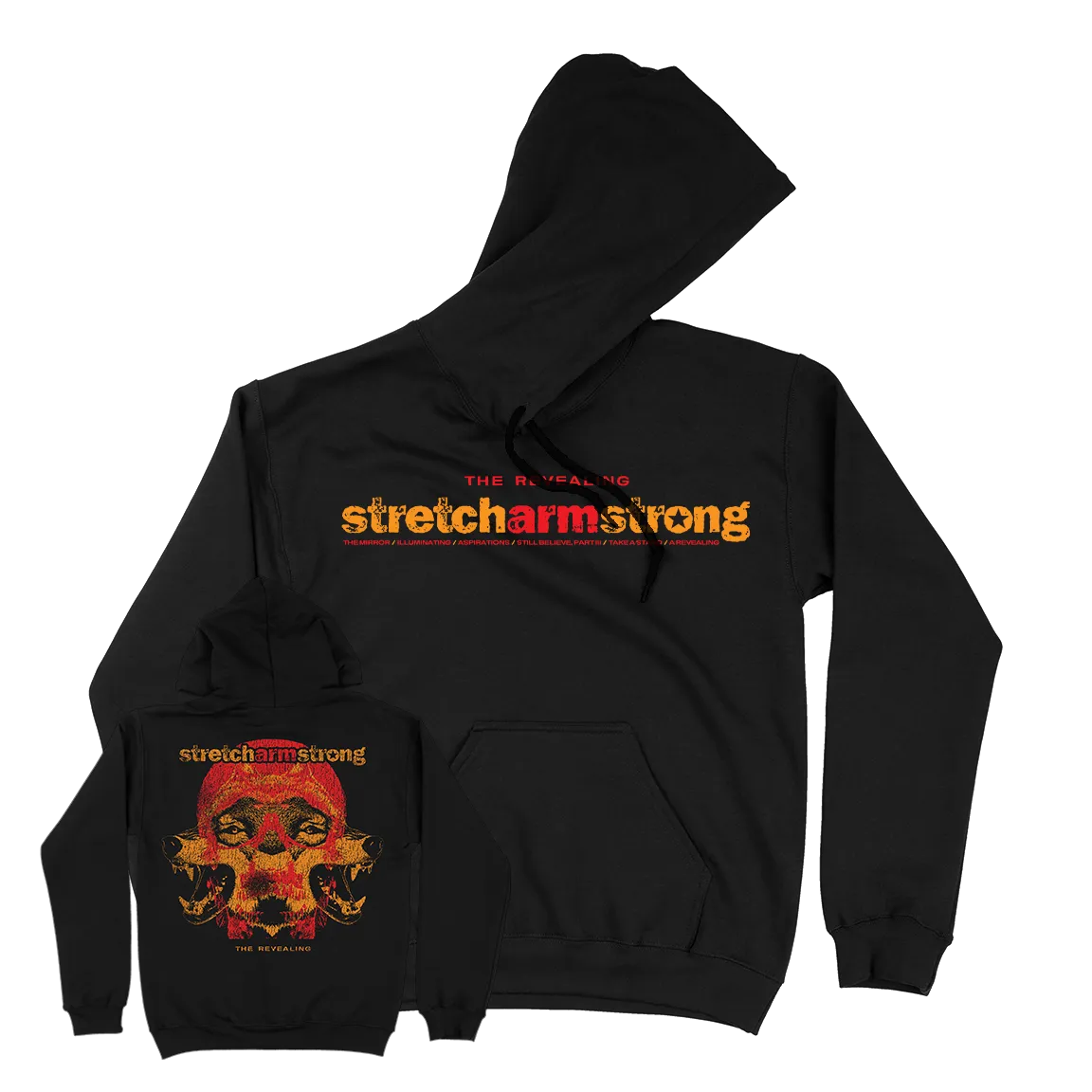 Stretch Arm Strong  "Den of Wolves" Black  Hooded Sweatshirt