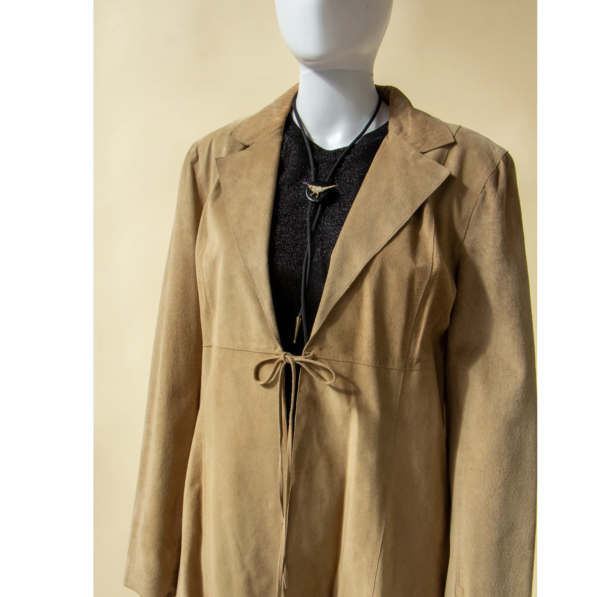 Suede Long Blazer Coat