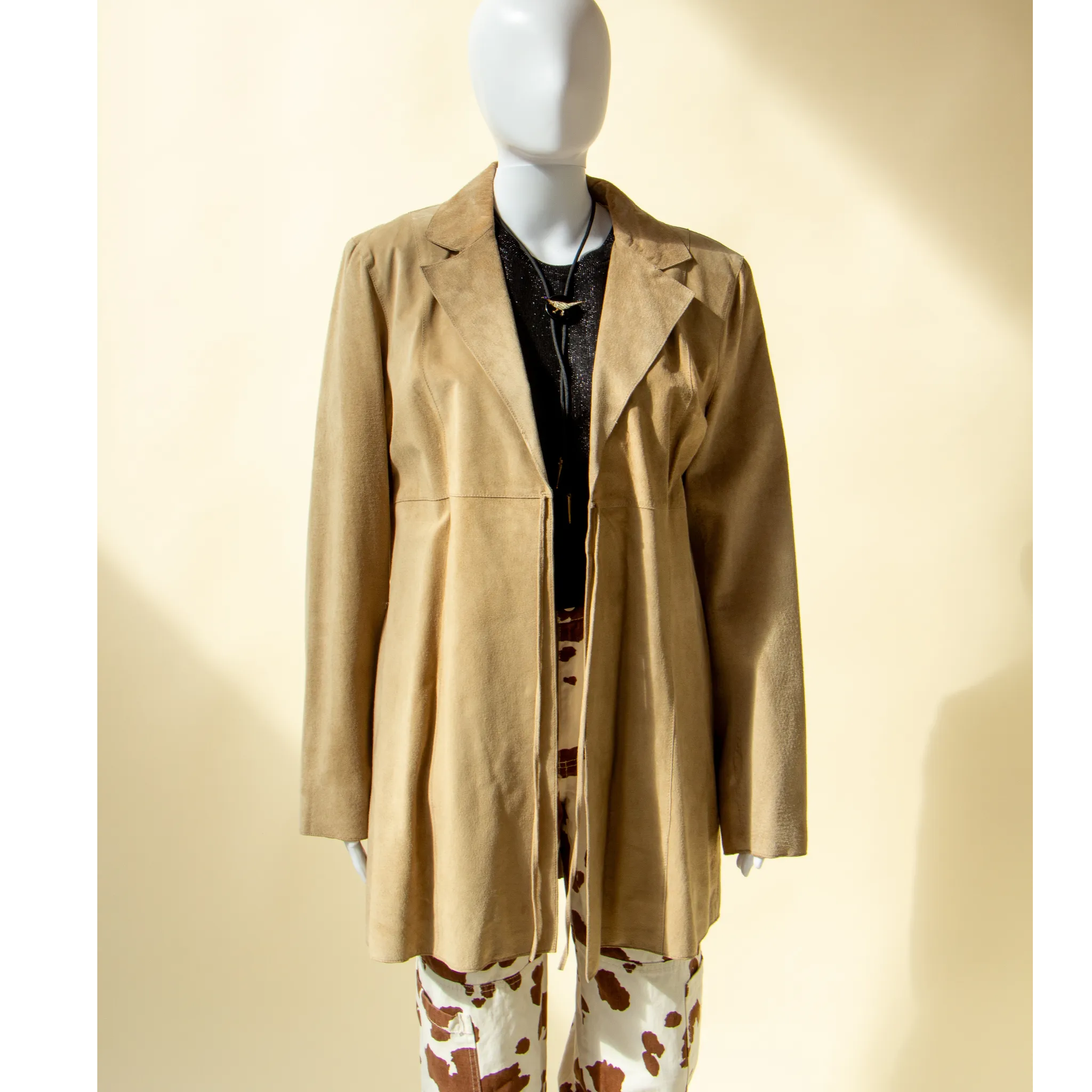 Suede Long Blazer Coat