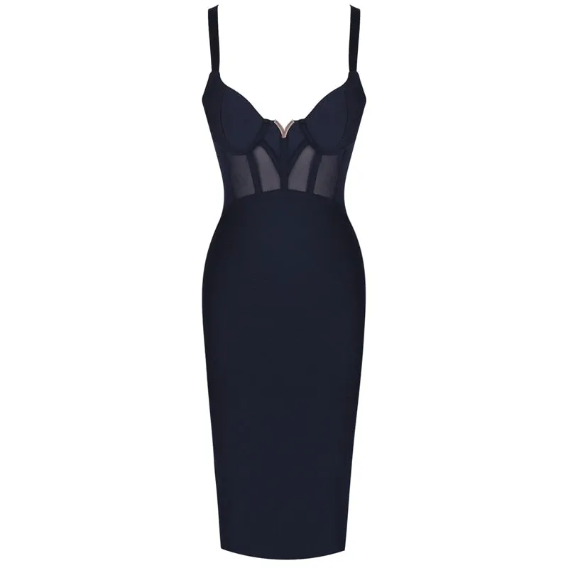 Summer Sexy Dress Mesh Insert Night Club Bodycon