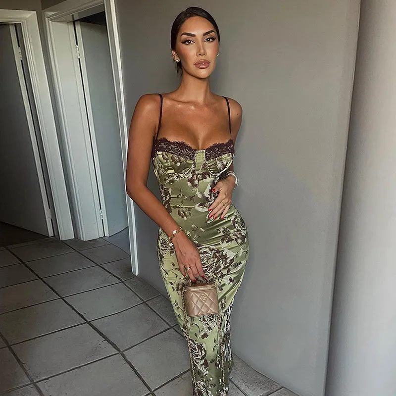 TastyHottie - Beth Floral Print Backless Midi Dress