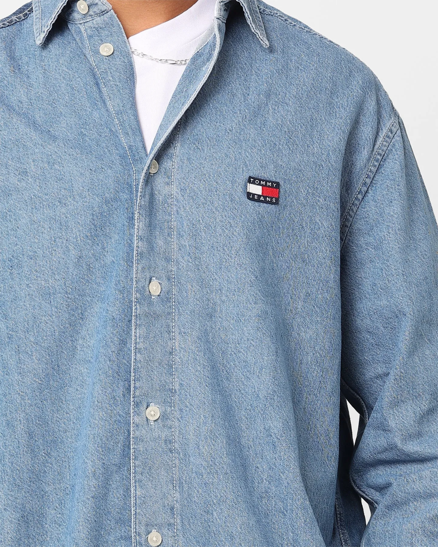 Tommy Jeans Oversized Archive Denim Over Shirt Mid Indigo