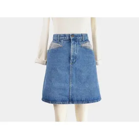 Vintage 90s Denim Mini Skirt High Waisted Fitted Pencil Skirt Mom Jean Skirt size XS S