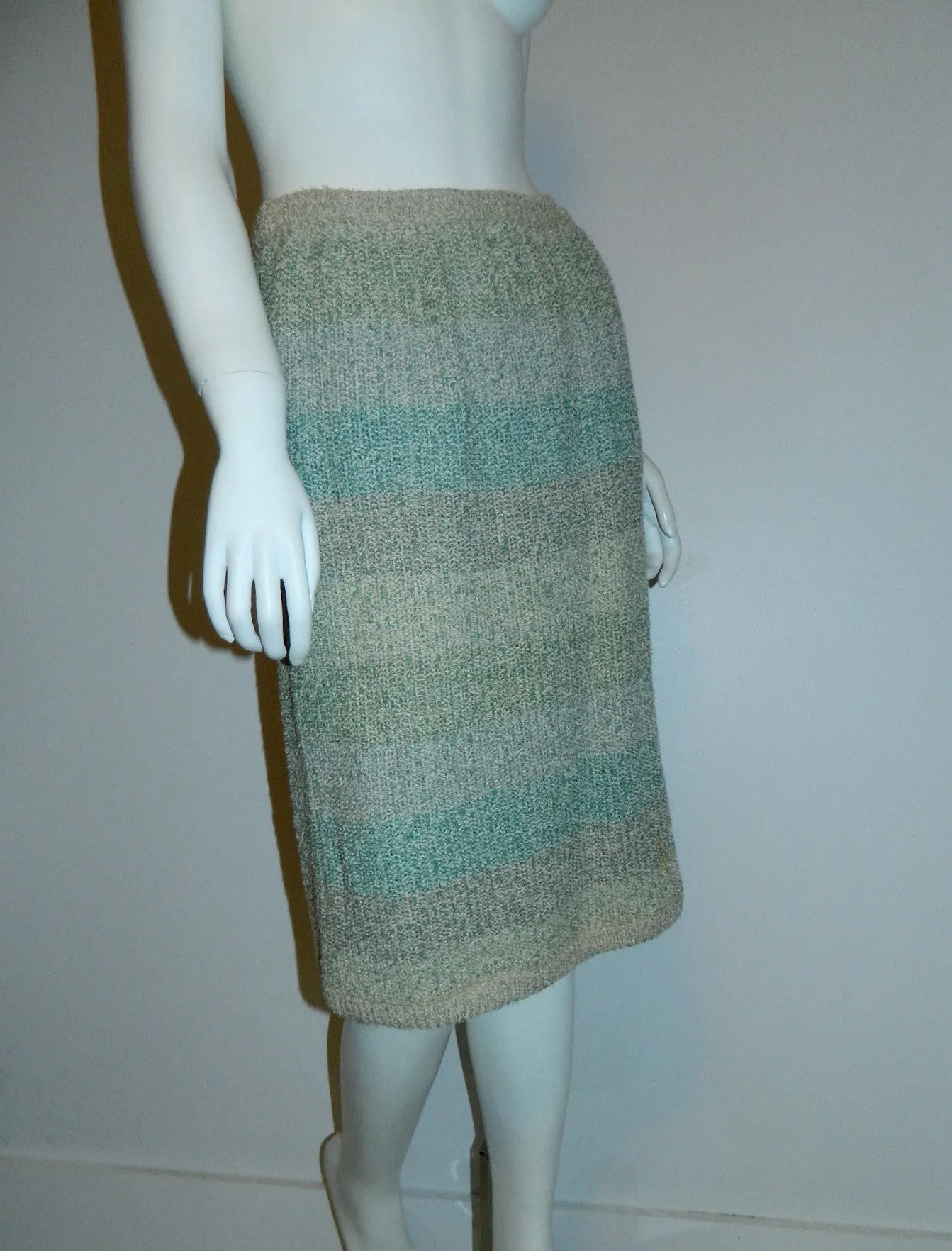 vintage MISSONI knit suit / 1980s pencil skirt sweater cardigan jacket / boucle weave S