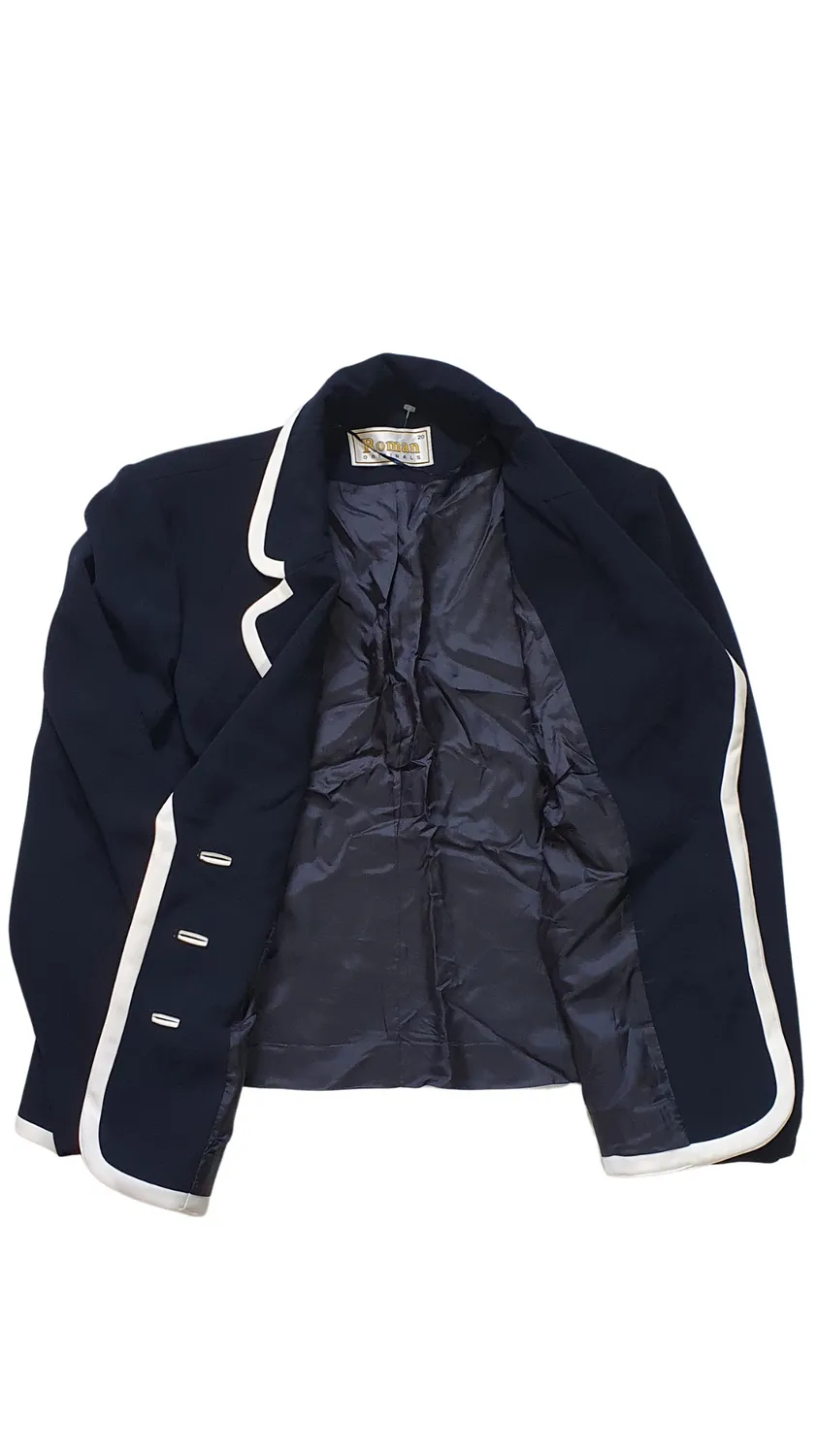 Vintage 'Roman Originals' Sailor Style Navy and White  Blazer 44"