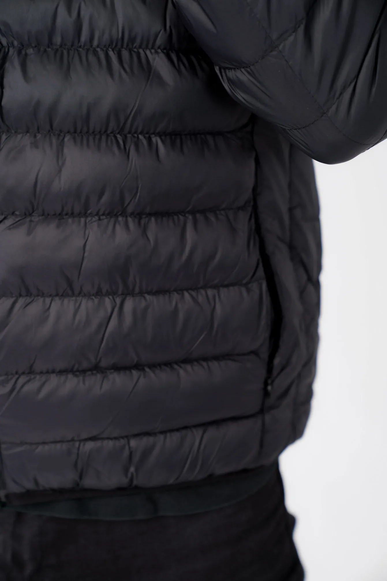 Vizzini Quilted Puffer Jacket with Hood in Jet Black - Tokyo Laundry