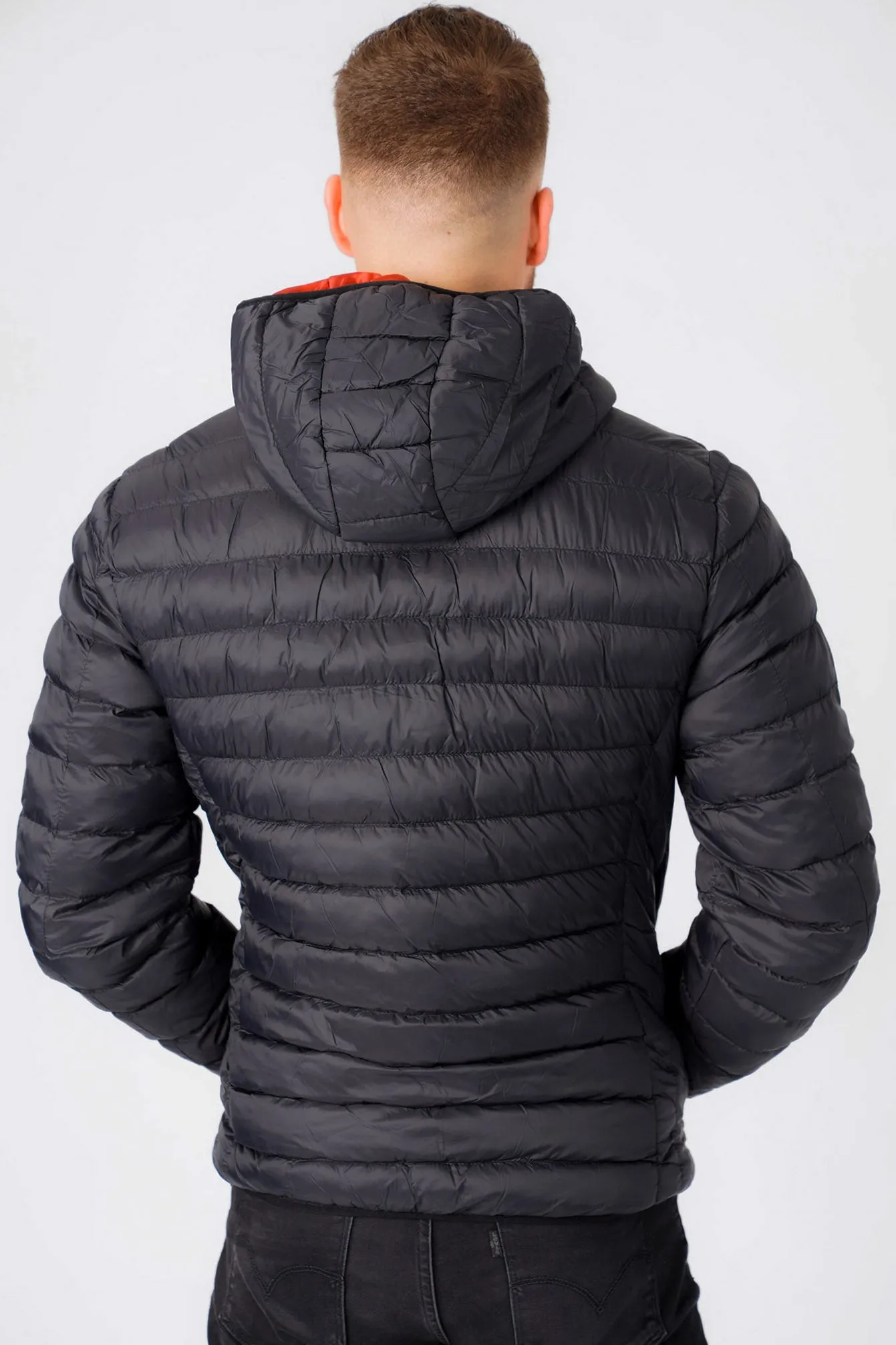 Vizzini Quilted Puffer Jacket with Hood in Jet Black - Tokyo Laundry