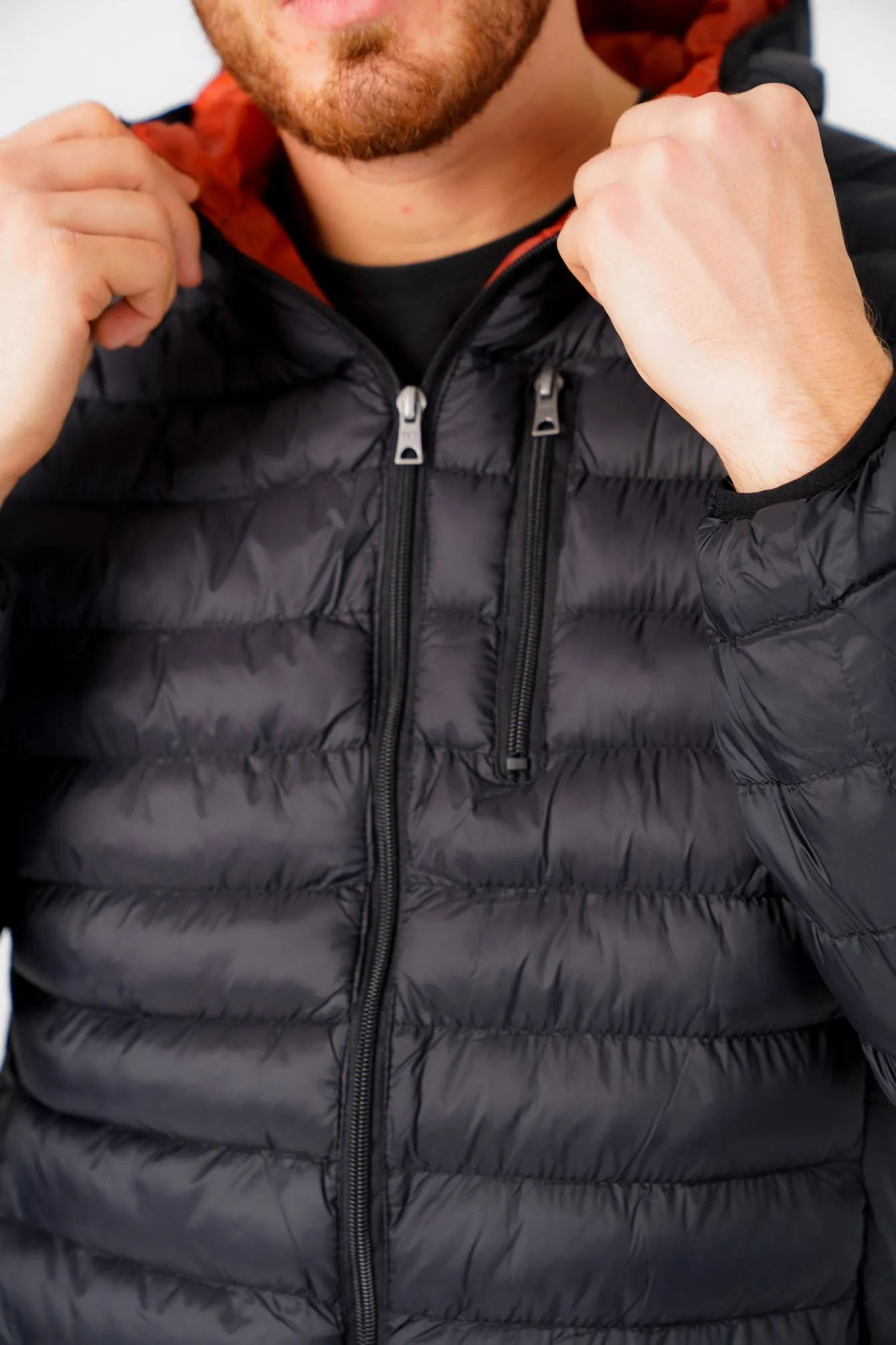 Vizzini Quilted Puffer Jacket with Hood in Jet Black - Tokyo Laundry