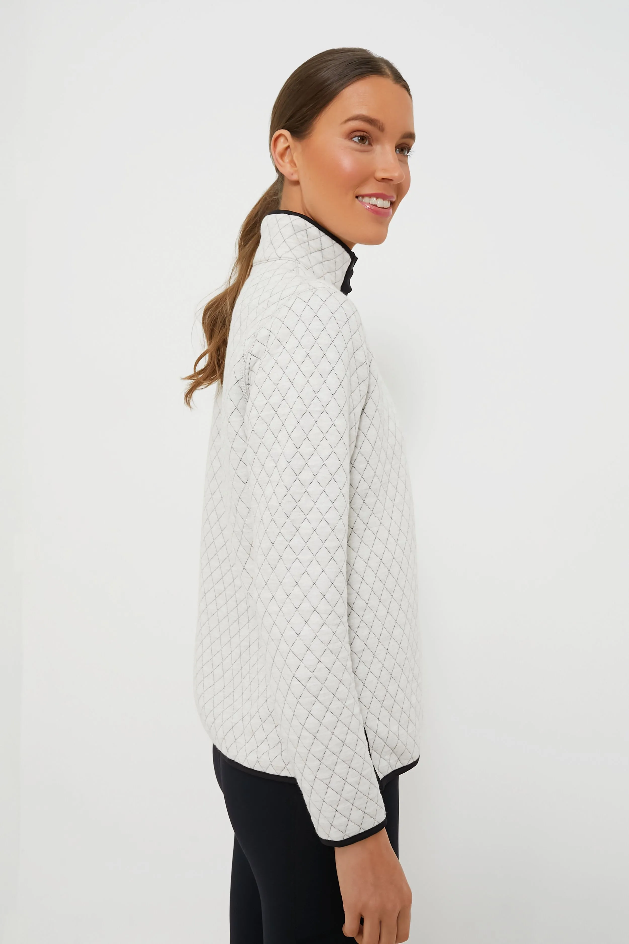 White and Black Corbet Reversible Pullover